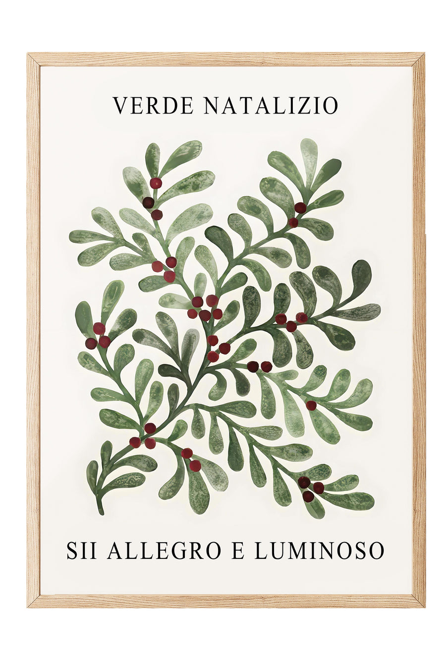 Ahşap Çerçeveli Tablo, Yılbaşı Poster, Yılbaşı Dekoru,Christmas Greenery Comfort Serisi NO:108671