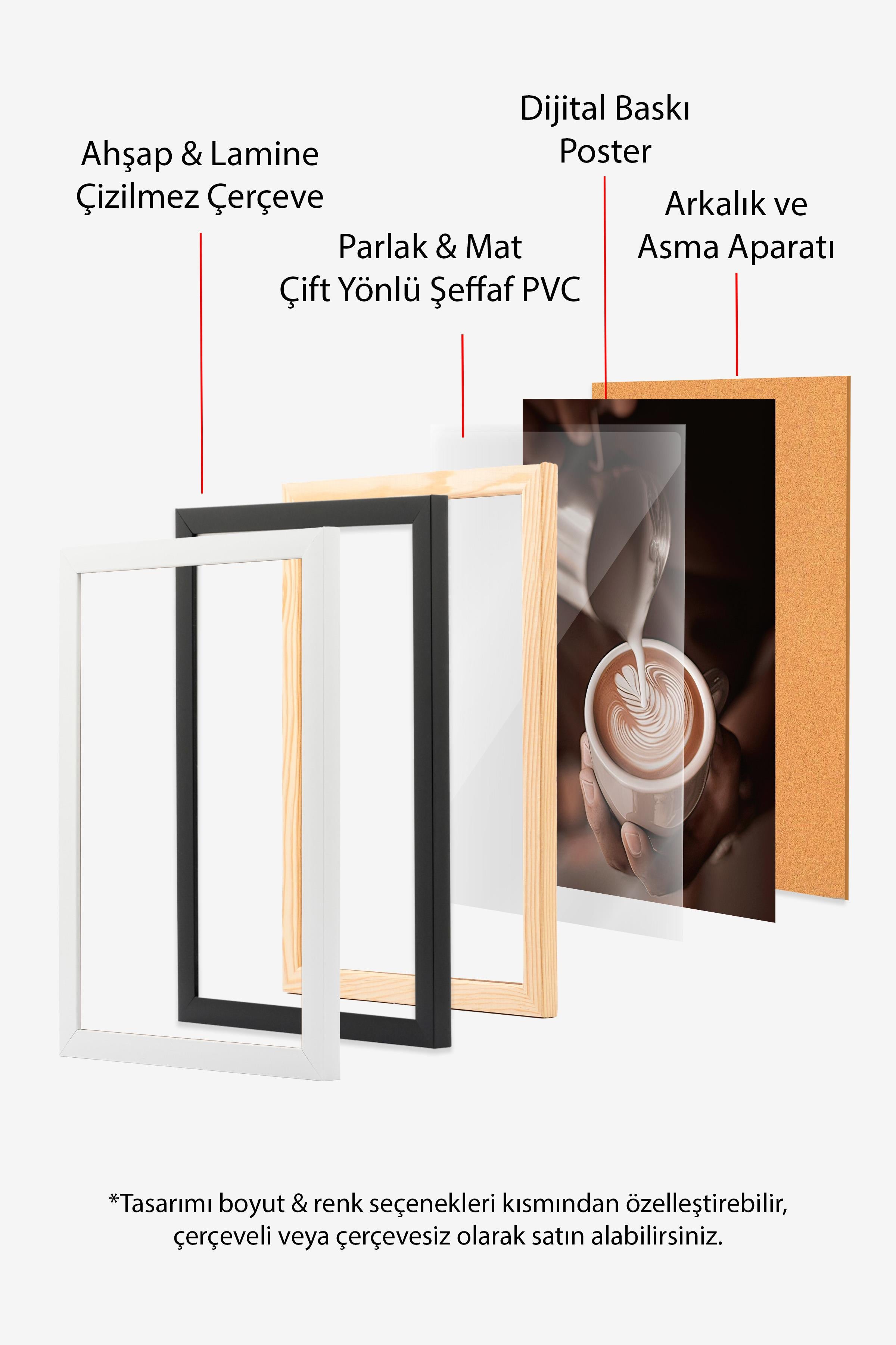 Ahşap Çerçeveli Tablo, Poster ve Çerçeve Seti, Dustheads Comfort Serisi NO:108693