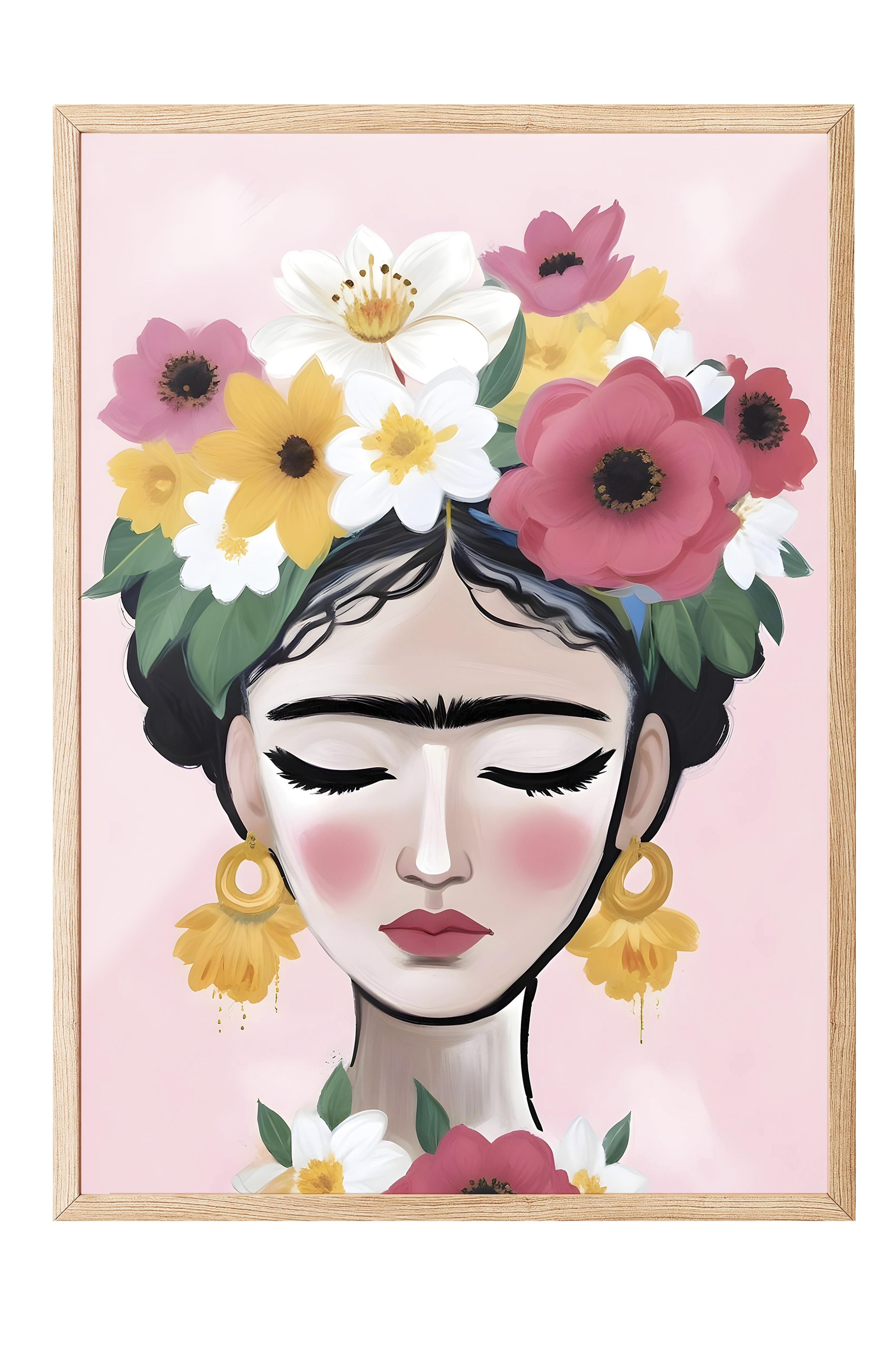 Ahşap Çerçeveli Tablo, Poster ve Çerçeve Seti, Frida Art Comfort Serisi NO:108651