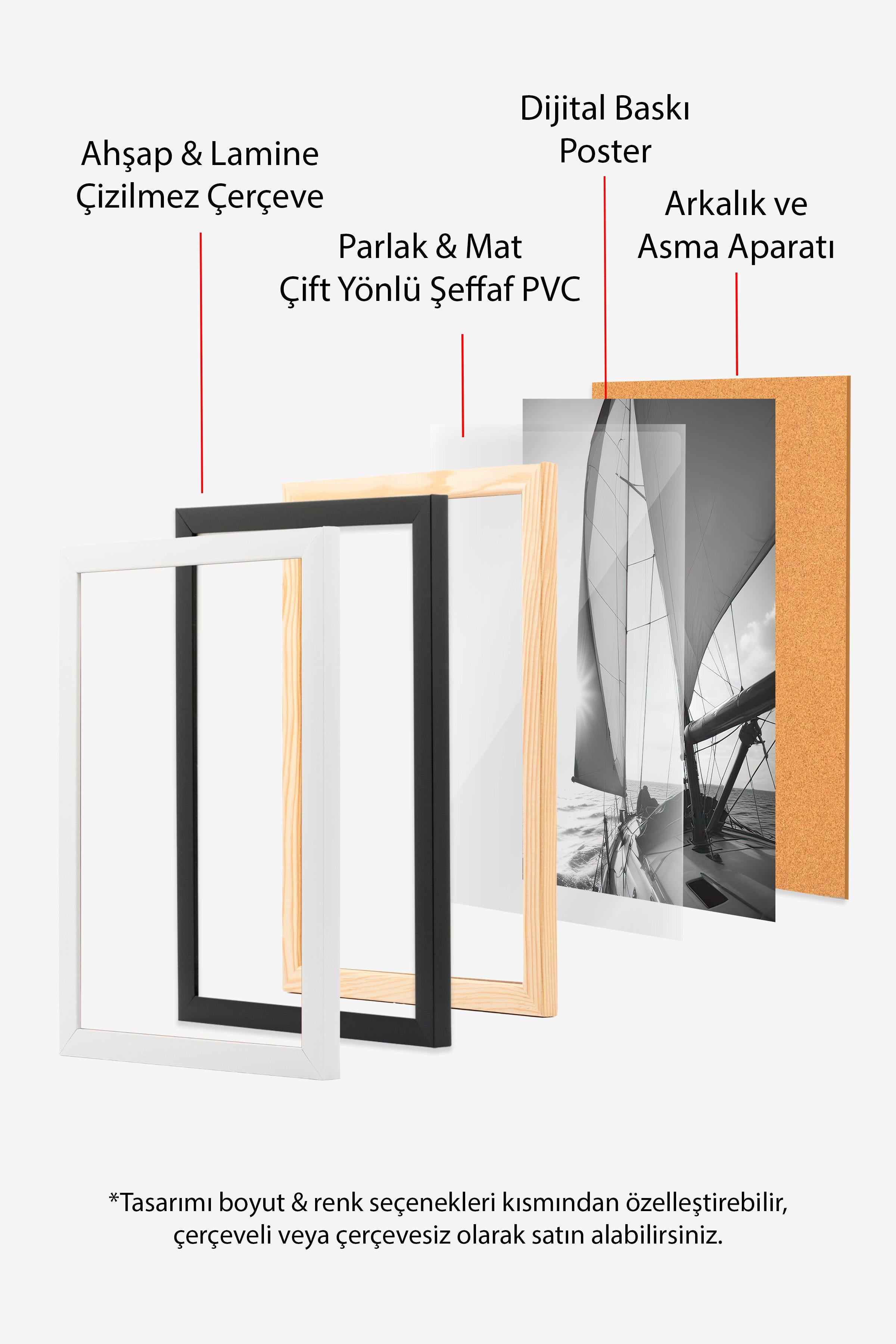 Ahşap Çerçeveli Tablo, Yılbaşı Poster, Yılbaşı Dekoru,Marché D'Hiver Comfort Serisi NO:108672