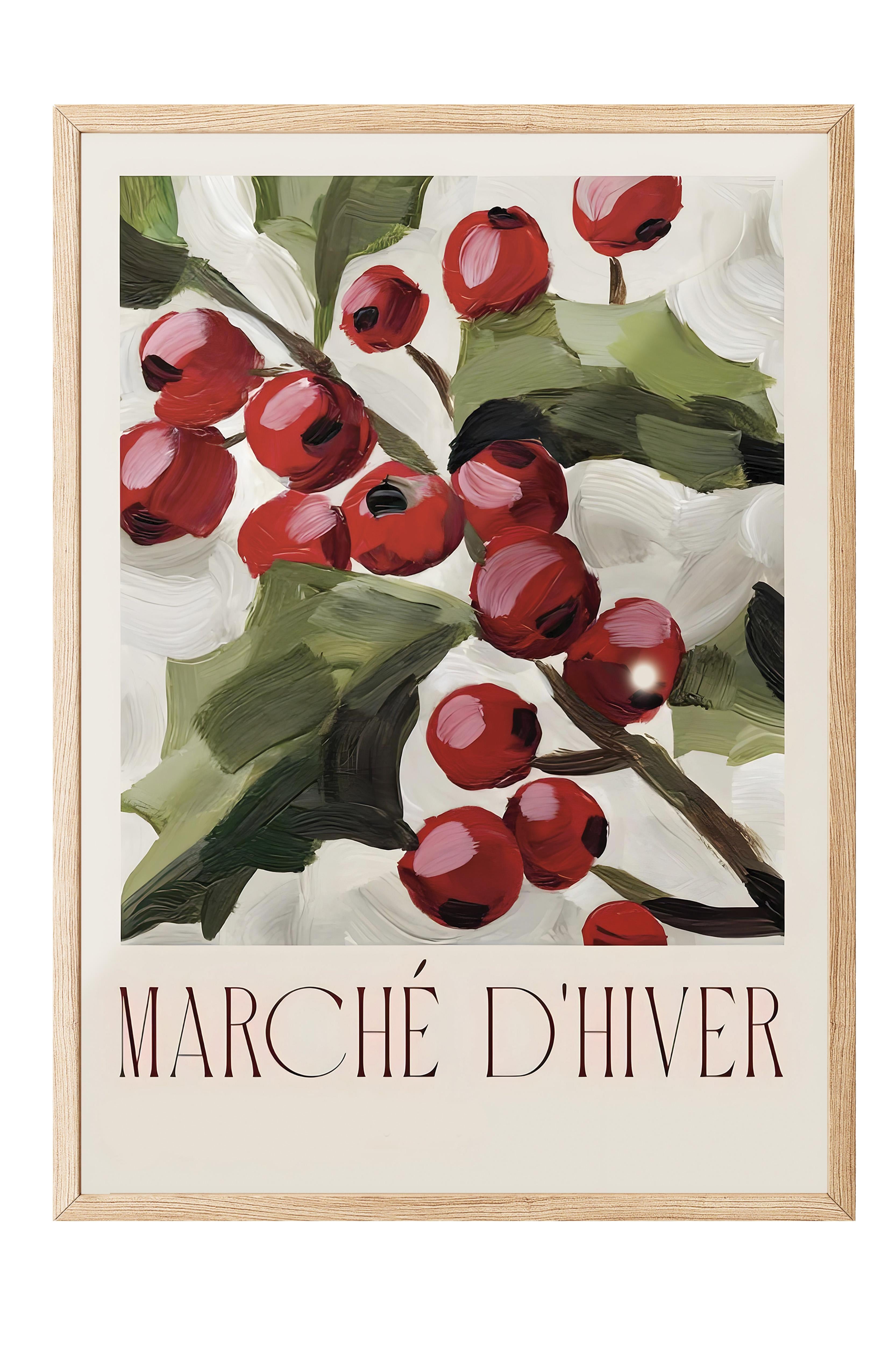 Ahşap Çerçeveli Tablo, Yılbaşı Poster, Yılbaşı Dekoru,Marché D'Hiver Comfort Serisi NO:108672