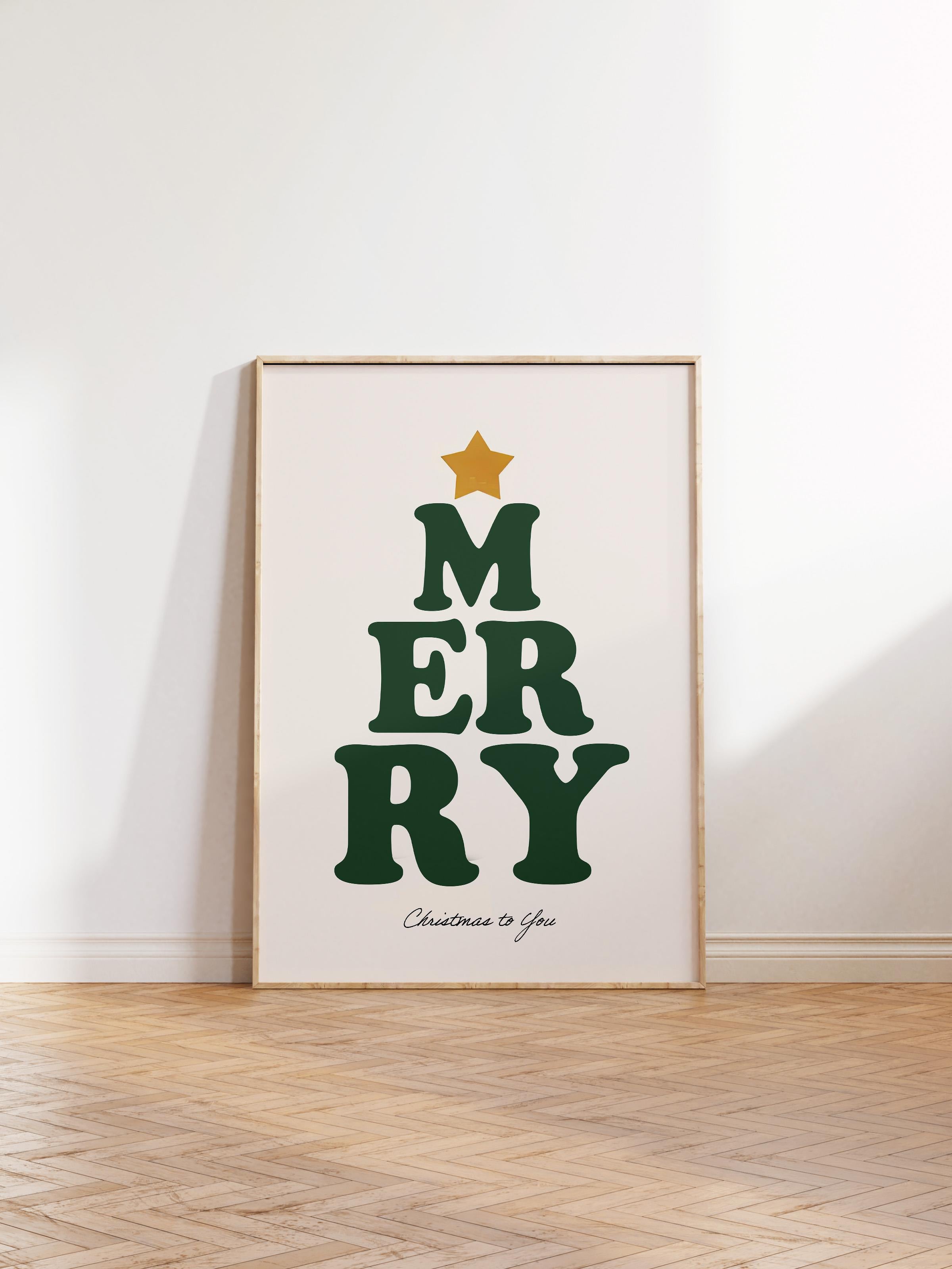 Ahşap Çerçeveli Tablo, Çerçeveli Yılbaşı Poster, Yılbaşı Dekoru,Merry Comfort Serisi NO:108684