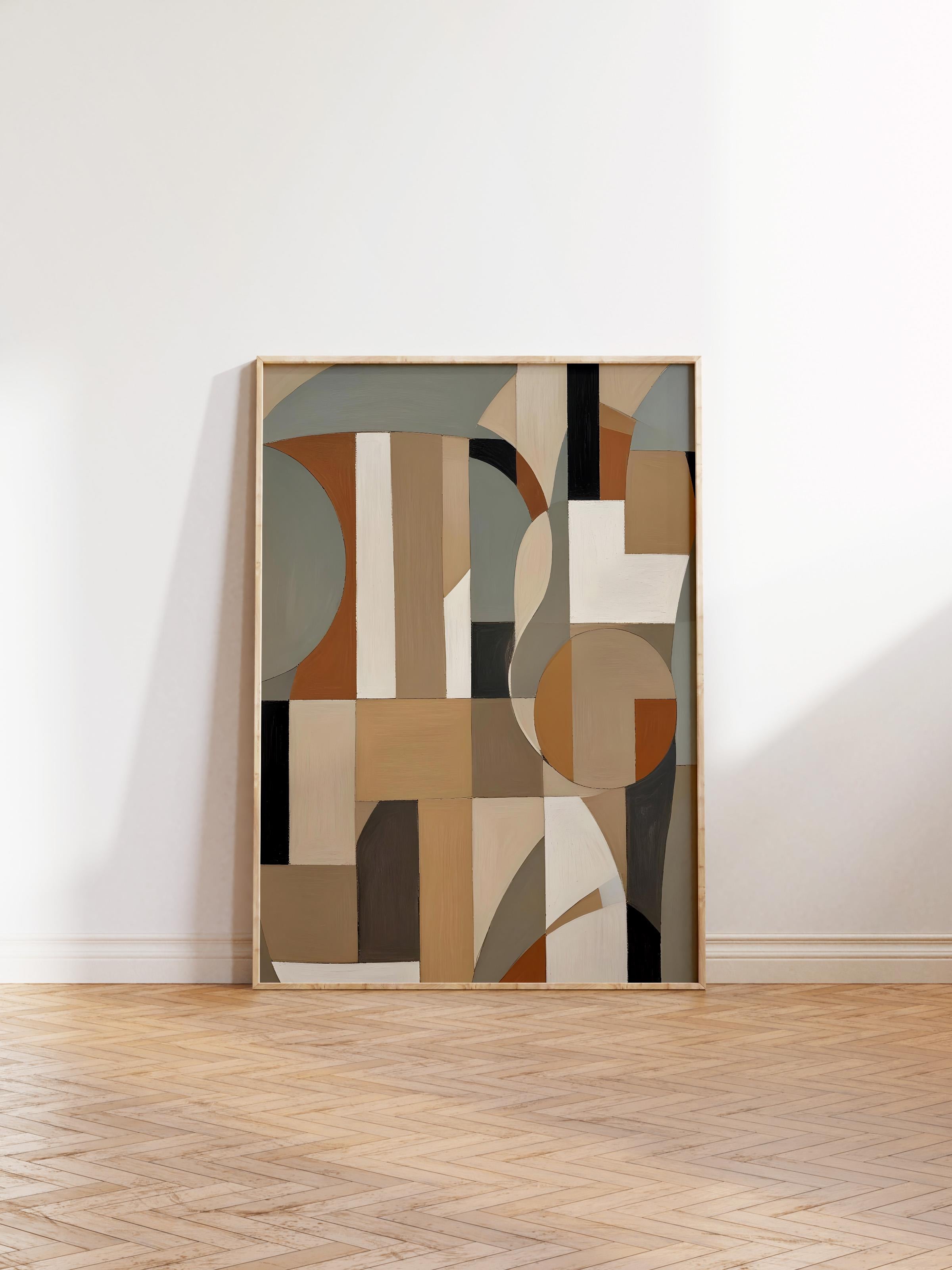 Ahşap Çerçeveli Tablo, Poster ve Çerçeve Seti, Painted Shapes No1 Comfort Serisi NO:108689