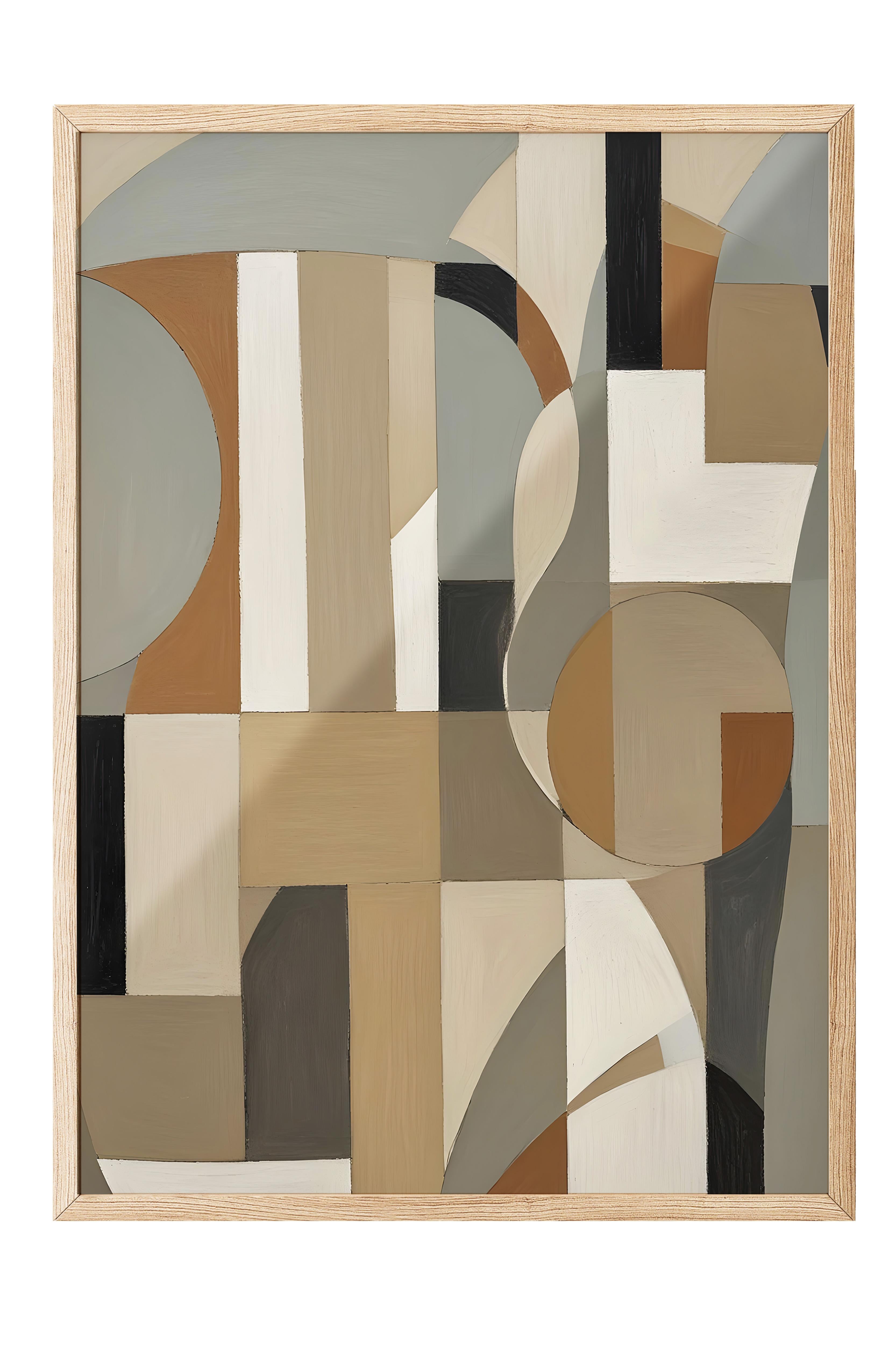 Ahşap Çerçeveli Tablo, Poster ve Çerçeve Seti, Painted Shapes No1 Comfort Serisi NO:108689