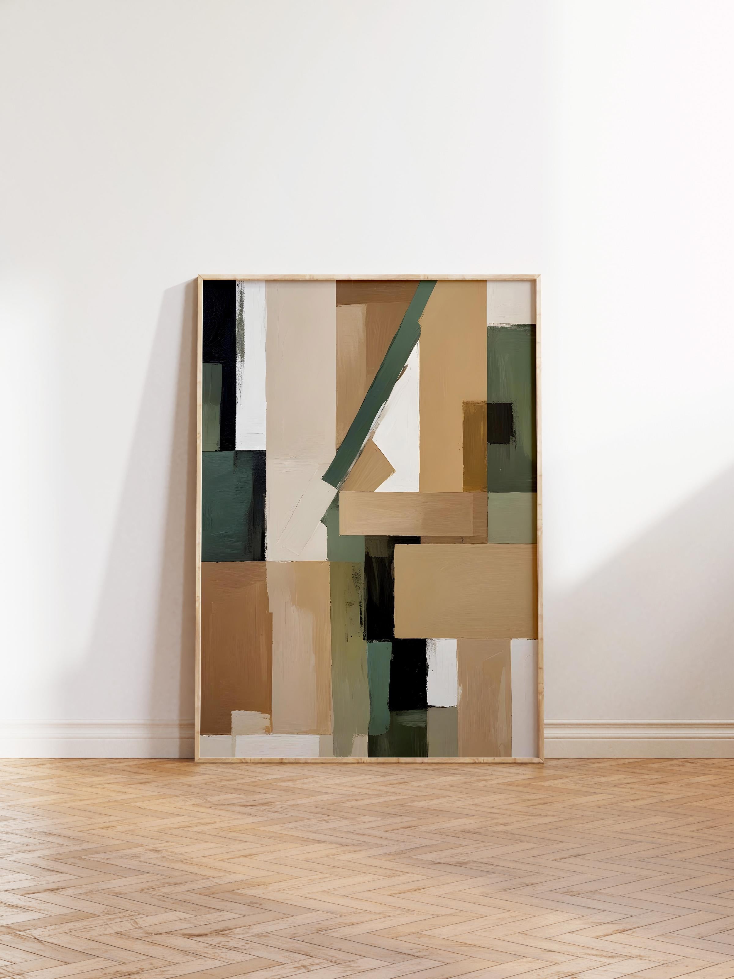 Ahşap Çerçeveli Tablo, Poster ve Çerçeve Seti, Painted Shapes No2 Comfort Serisi NO:108690