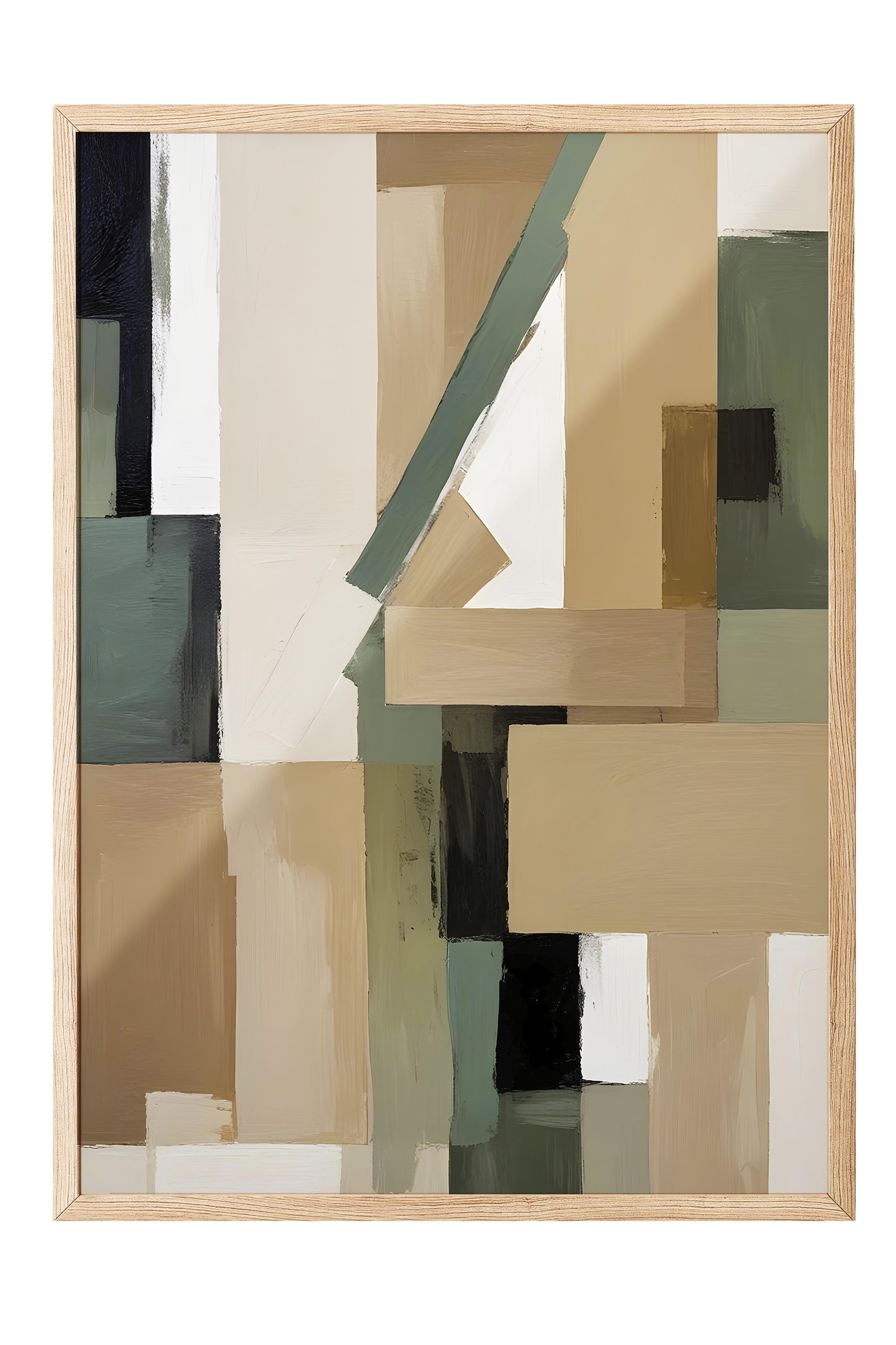 Ahşap Çerçeveli Tablo, Poster ve Çerçeve Seti, Painted Shapes No2 Comfort Serisi NO:108690