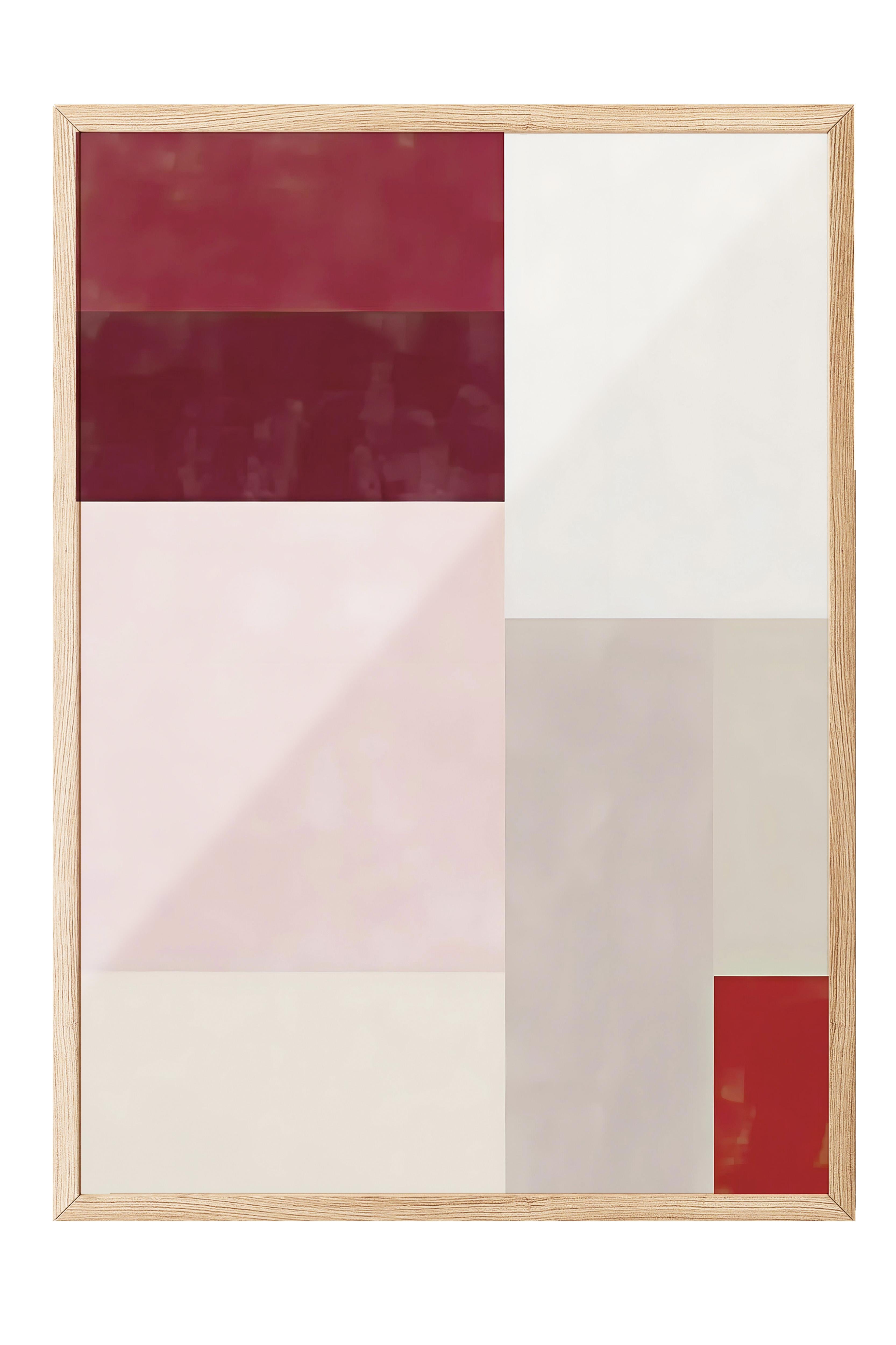 Ahşap Çerçeveli Tablo, Poster ve Çerçeve Seti, Red And Pink Colour Block Comfort Serisi NO:108707