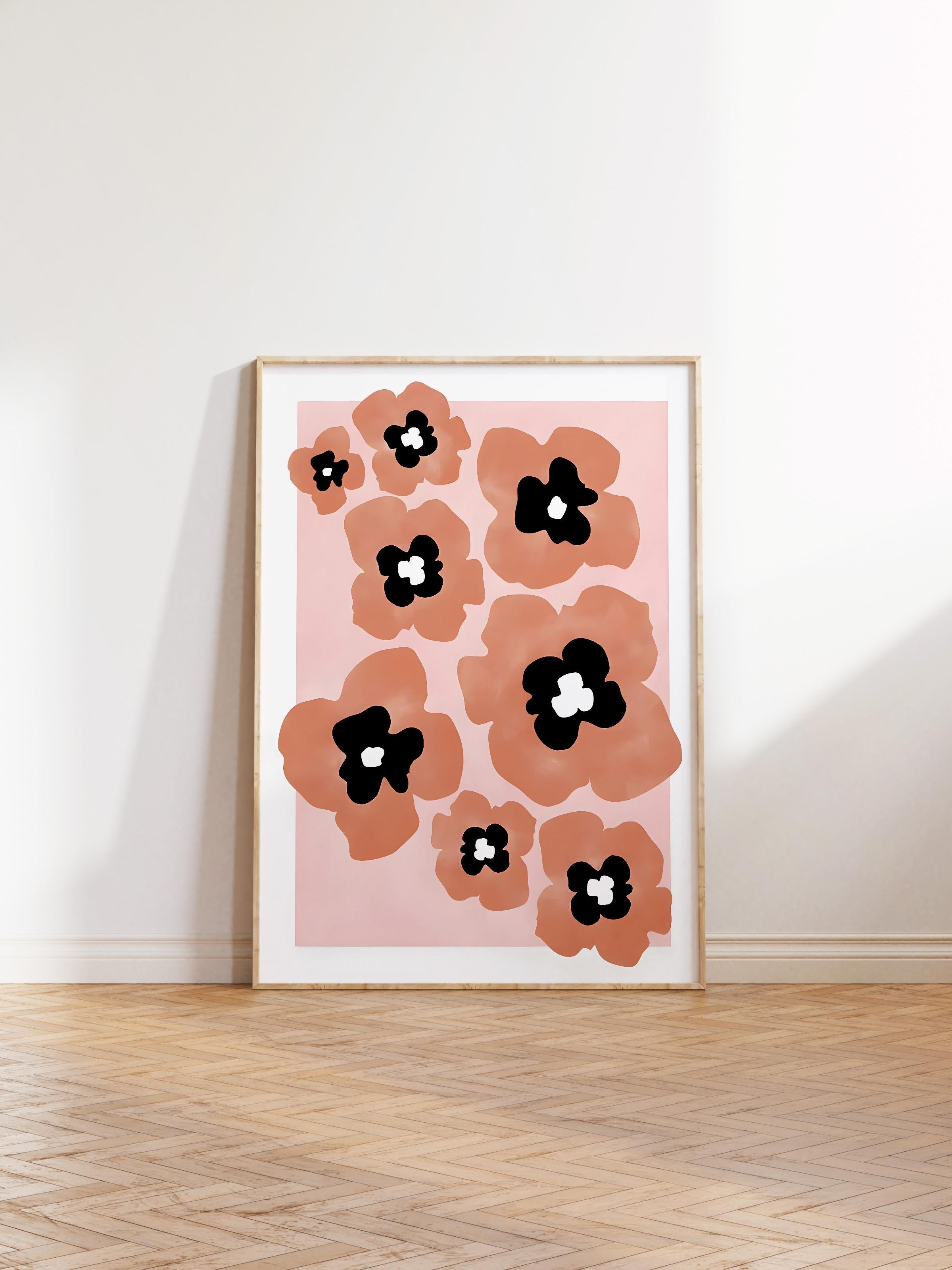 Ahşap Çerçeveli Tablo, Poster ve Çerçeve Seti, Red Poppies Comfort Serisi NO:108704