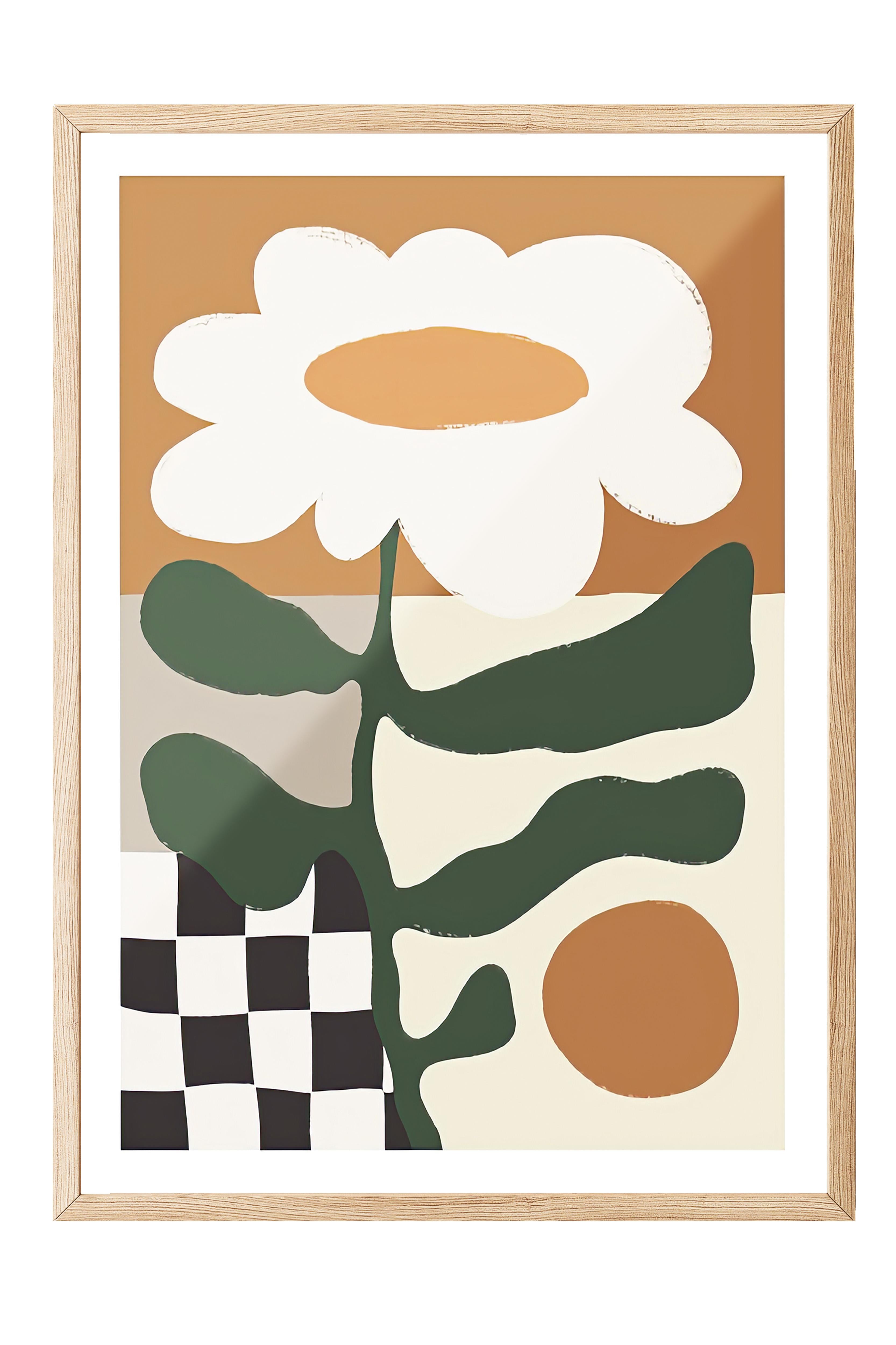 Ahşap Çerçeveli Tablo, Poster ve Çerçeve Seti, Retro Flower Comfort Serisi NO:108687
