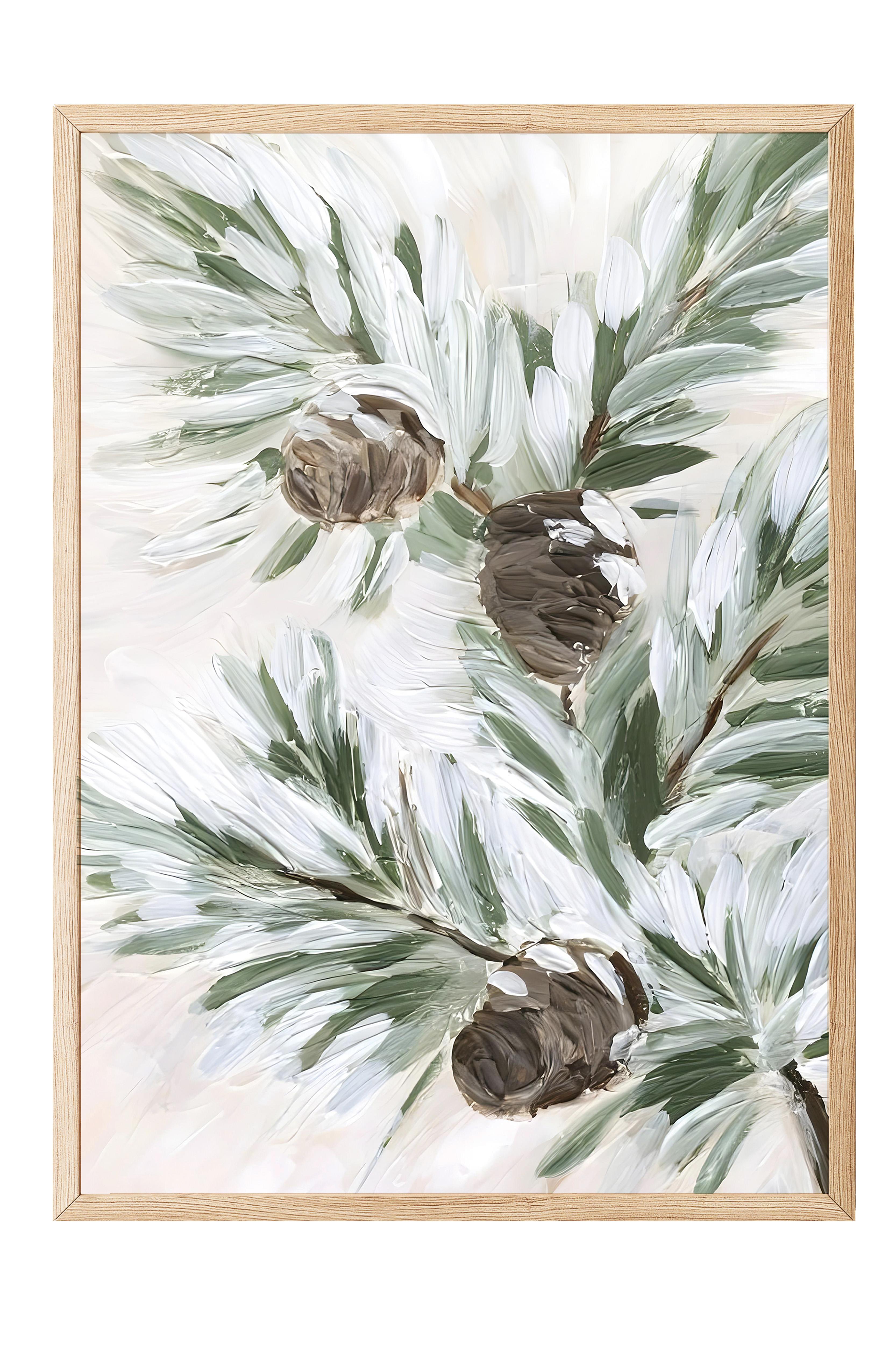 Ahşap Çerçeveli Tablo, Yılbaşı Poster, Yılbaşı Dekoru,Winter Branch Comfort Serisi NO:108673
