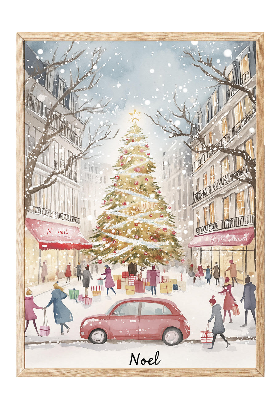 Farklı Tonlarda Noel Yılbaşı Poster – Ahşap Çerçeveli Tablo
