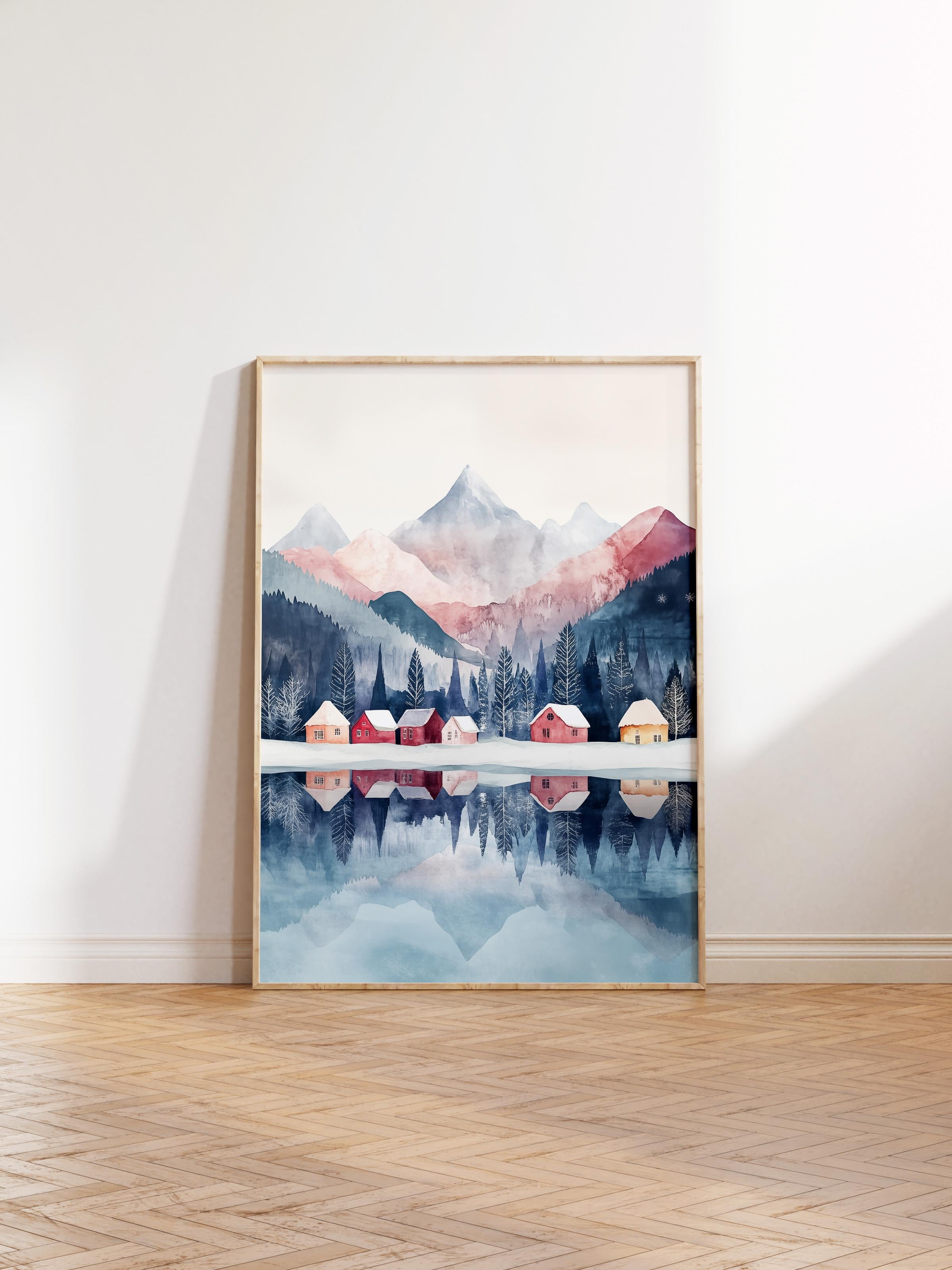 Ahşap Çerçeveli Tablo, Poster ve Çerçeve Seti, Yılbaşı Comfort Serisi NO:108784