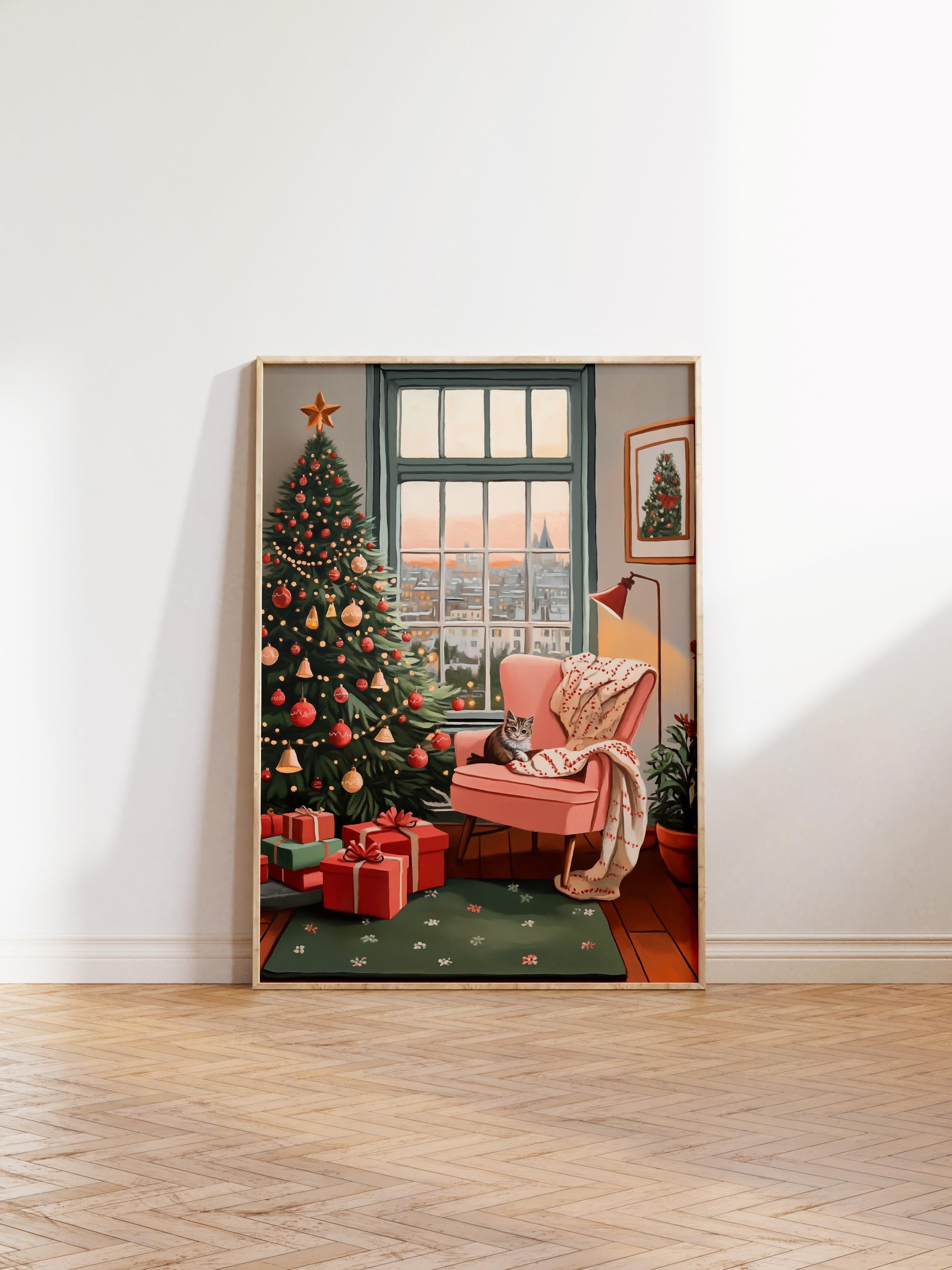 Ahşap Çerçeveli Tablo, Poster ve Çerçeve Seti, Yılbaşı Comfort Serisi NO:108802