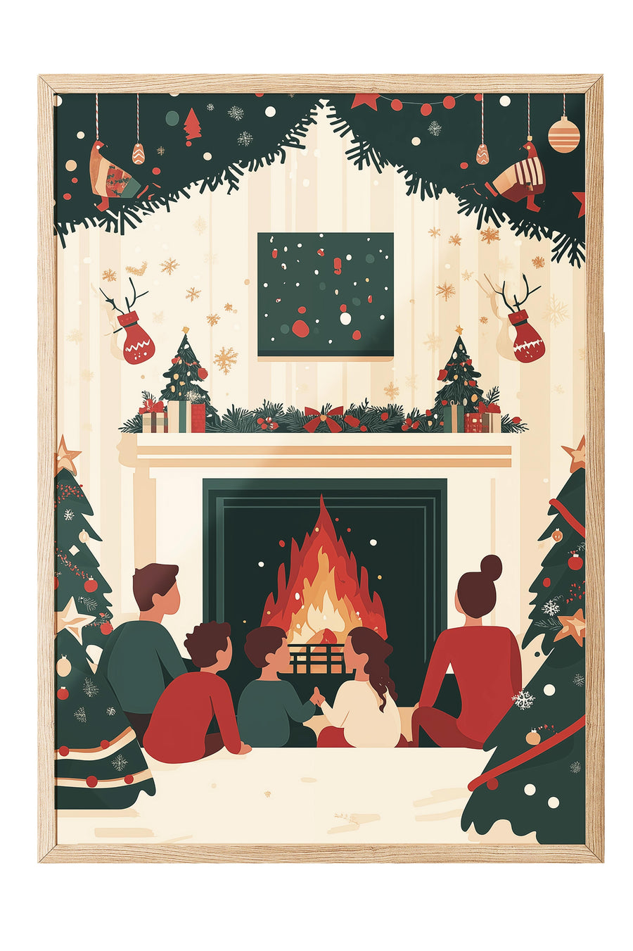 Sıcak Noel Akşamı Yılbaşı Poster – Ahşap Çerçeveli Tablo
