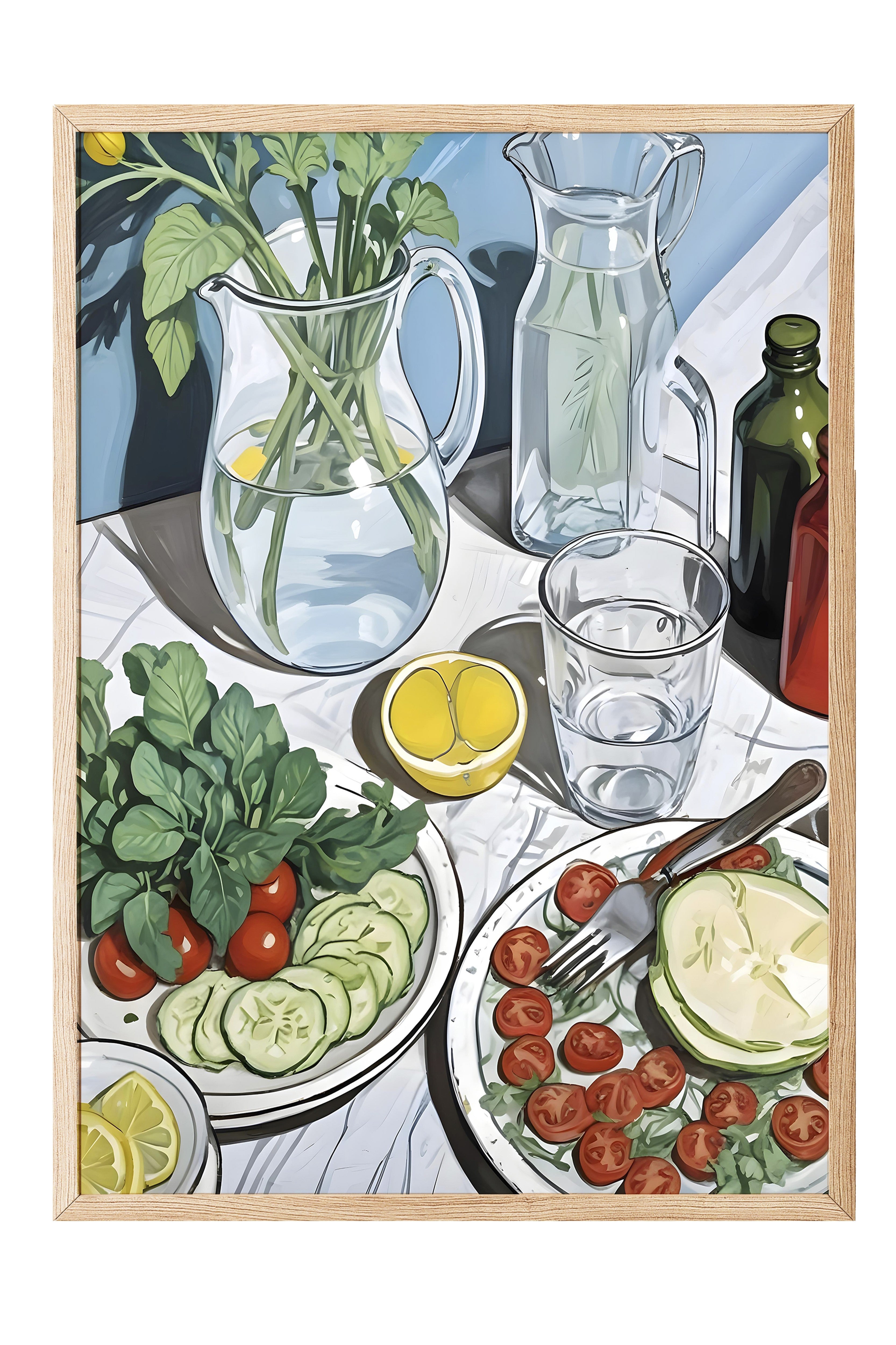 Ahşap Çerçeveli Tablo, Salad's Table, Comfort Serisi Mutfak Ahşap Tablo, NO:109065
