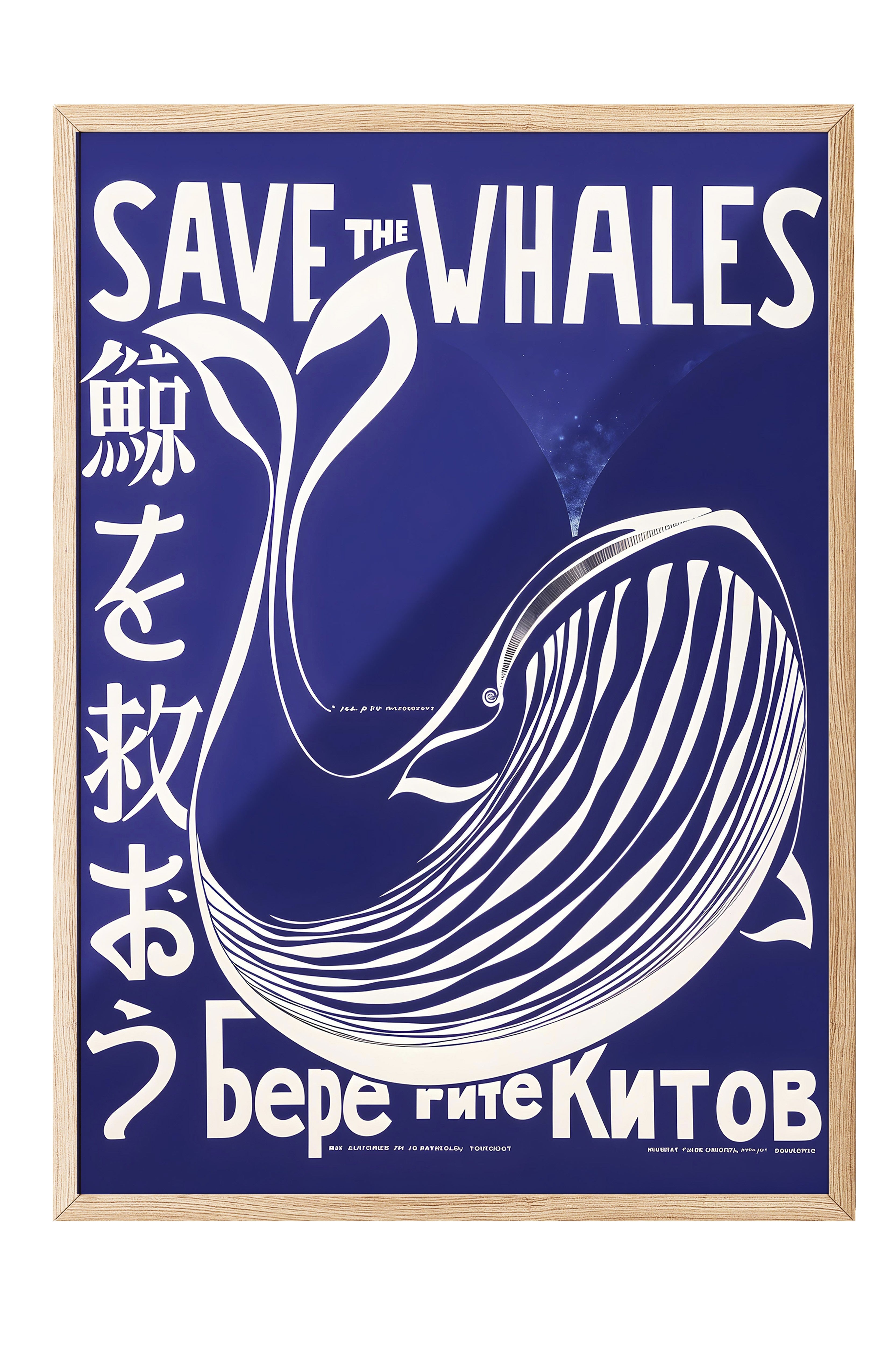 Ahşap Çerçeveli Tablo, Save the whales, Comfort Serisi Poster ve  Ahşap Tablo, NO:108974