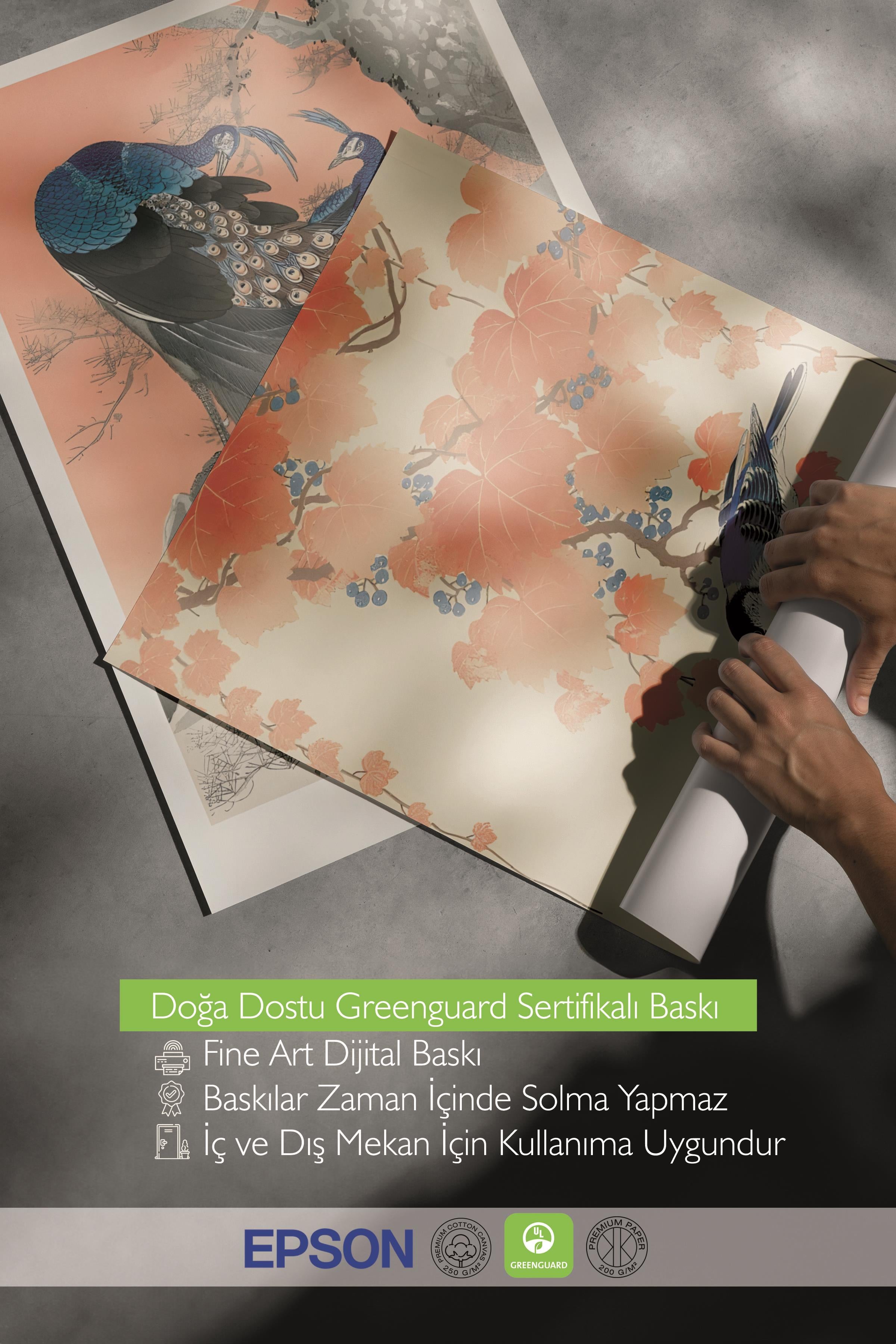 Ahşap Çerçeveli Tablo Seti, Hokusai Duvar Tablosu, 3 Adet Poster Seti, No:300743