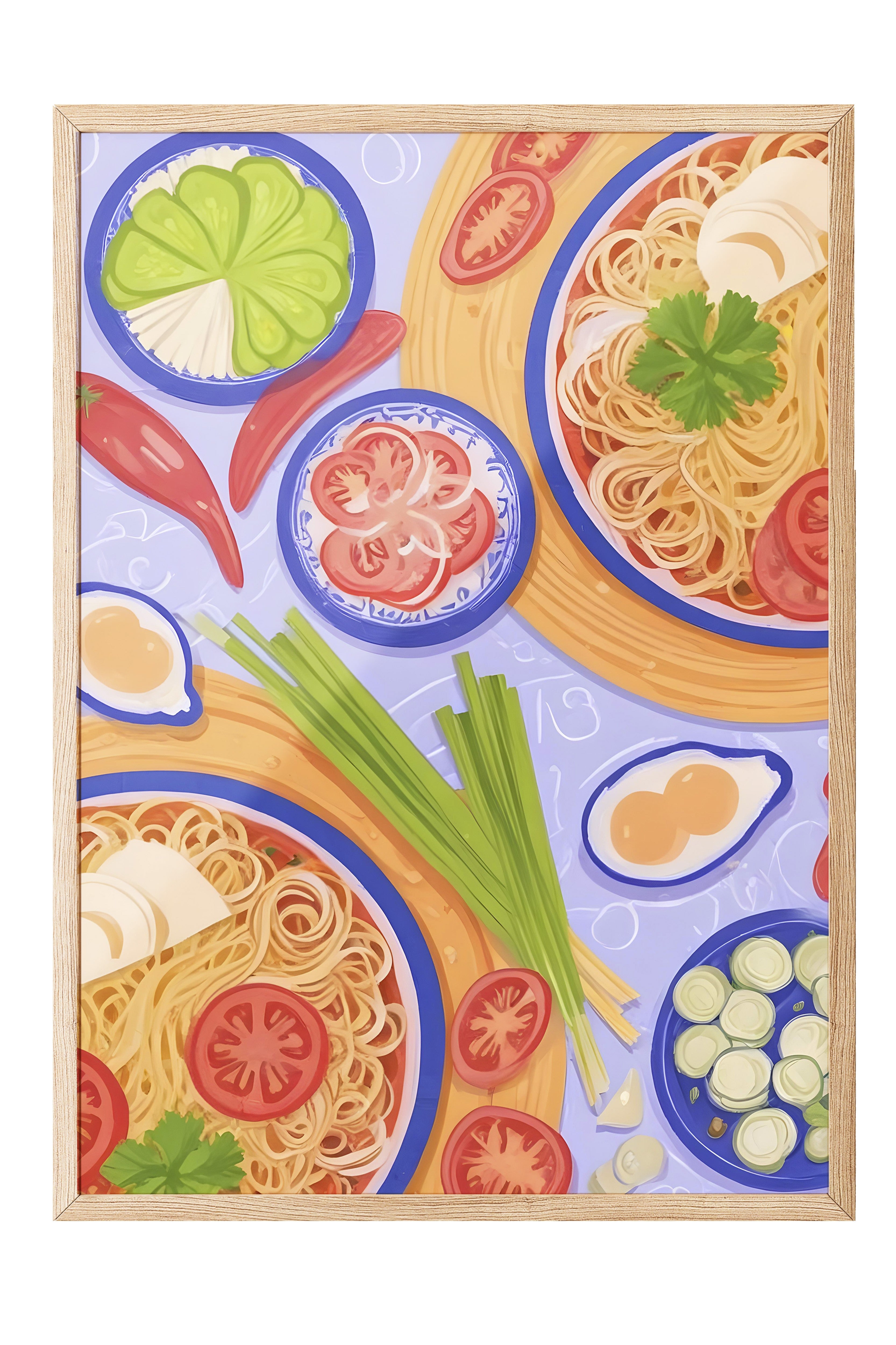 Ahşap Çerçeveli Tablo, Spaghetti Bolonese, Comfort Serisi Mutfak Ahşap Tablo, NO:109150