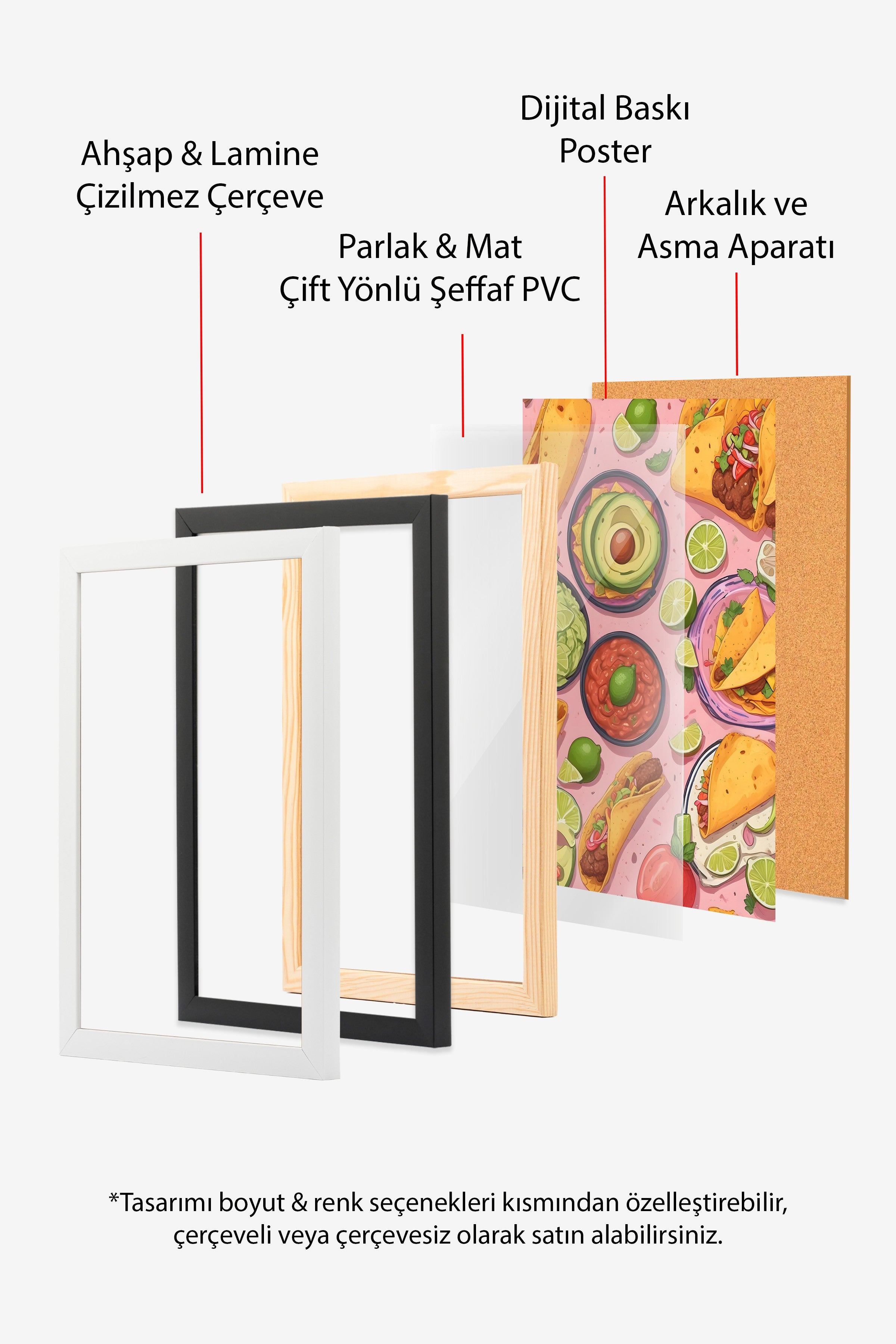 Ahşap Çerçeveli Tablo, Taco Table, Comfort Serisi Mutfak Ahşap Tablo, NO:109149