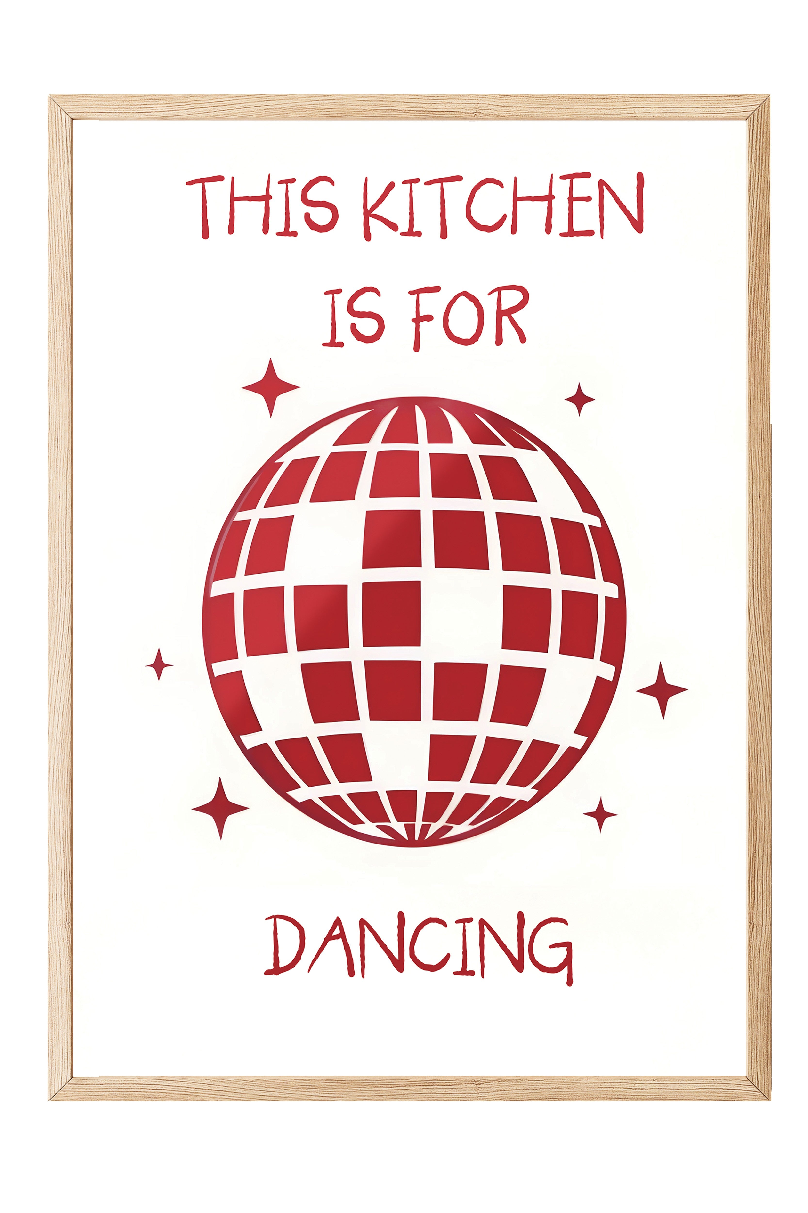 Ahşap Çerçeveli Tablo, This Kitchen Is For Dancing, Comfort Serisi Mutfak Ahşap Tablo, NO:109052
