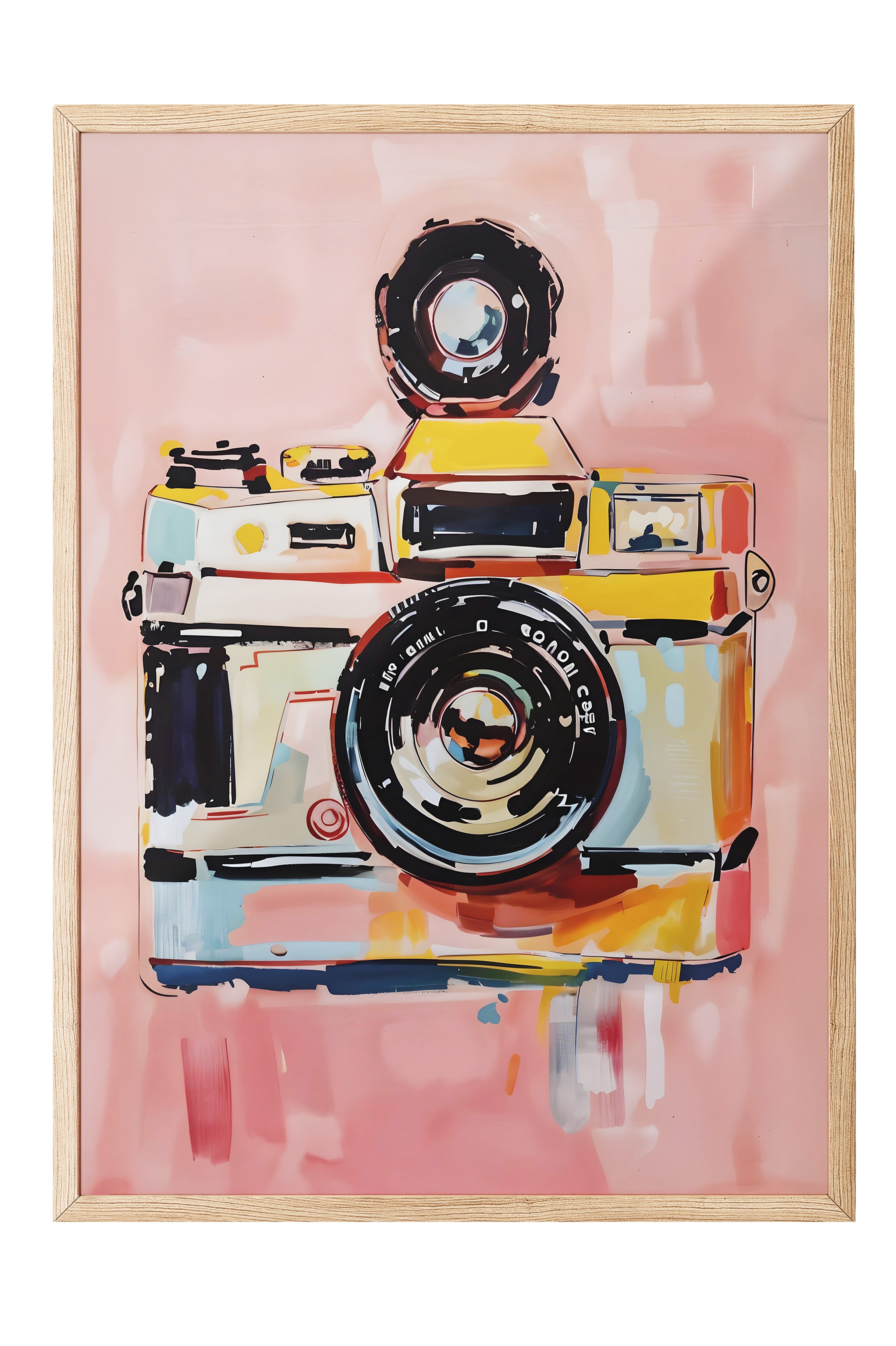 Ahşap Çerçeveli Tablo, Vintage Camera, Comfort Serisi Poster ve Ahşap Tablo, NO:108940