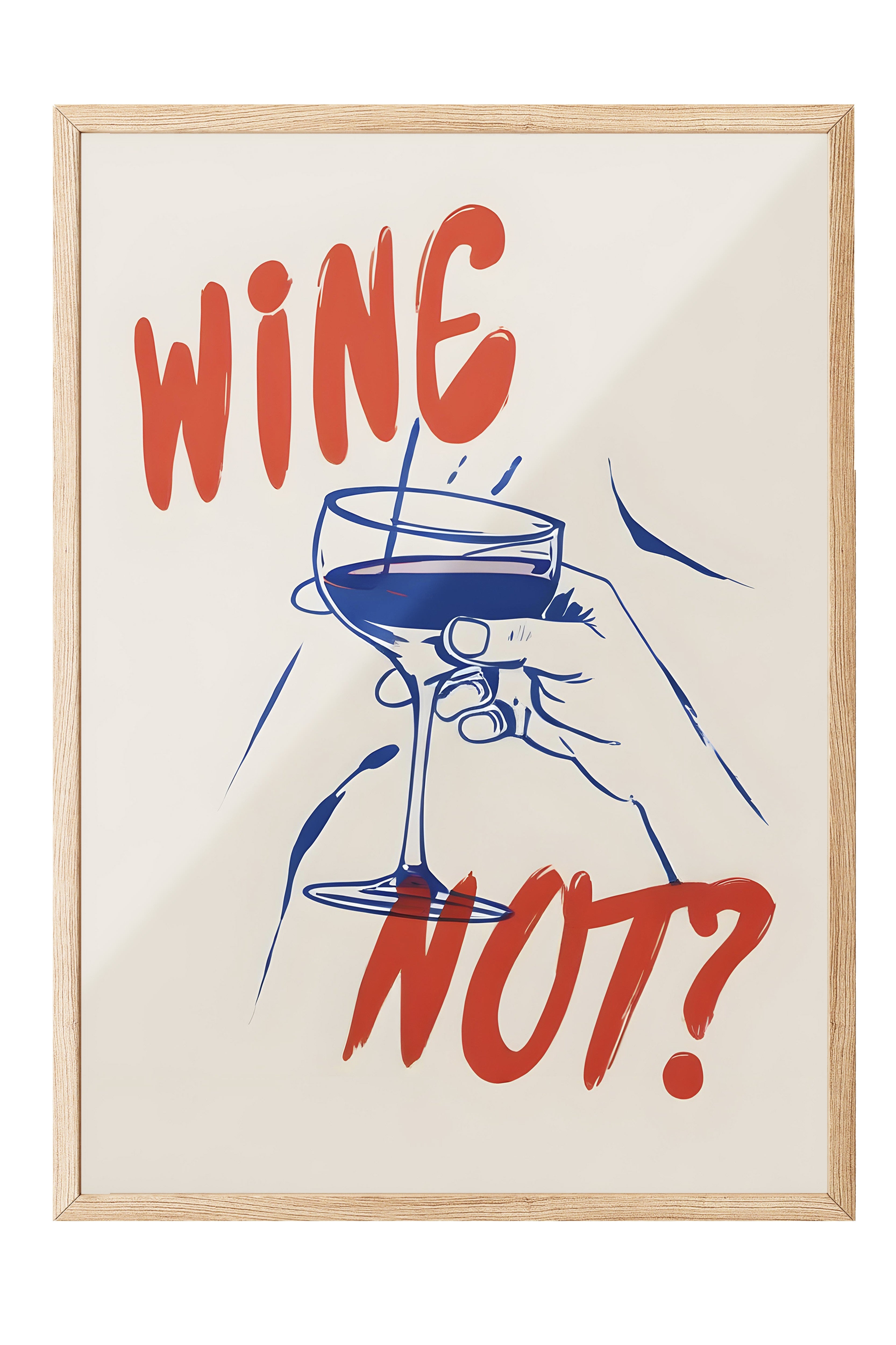 Ahşap Çerçeveli Tablo, Wine Not?, Comfort Serisi Mutfak Ahşap Tablo, NO:109078