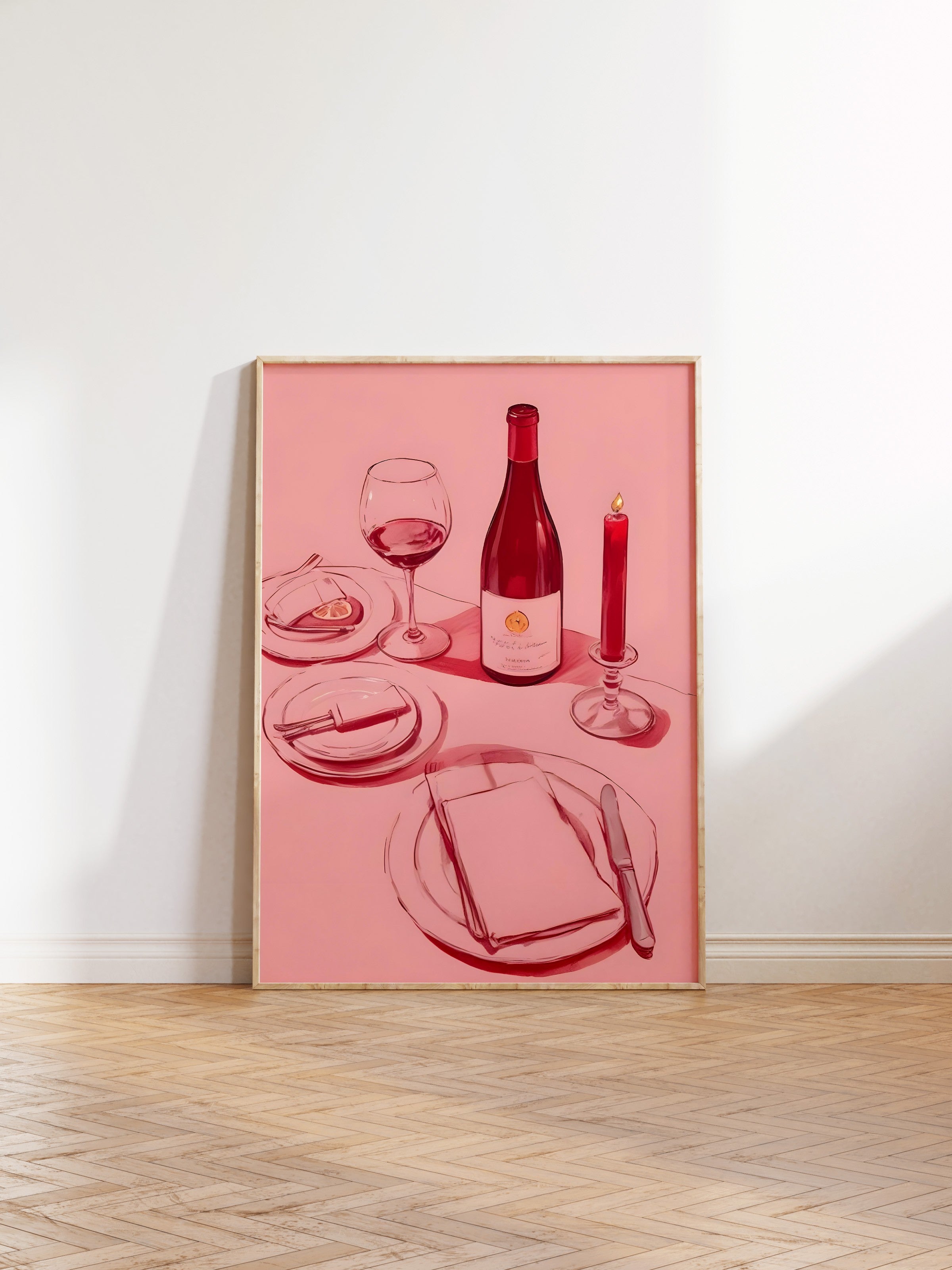 Ahşap Çerçeveli Tablo, Wine Table, Comfort Serisi Mutfak Ahşap Tablo, NO:109084