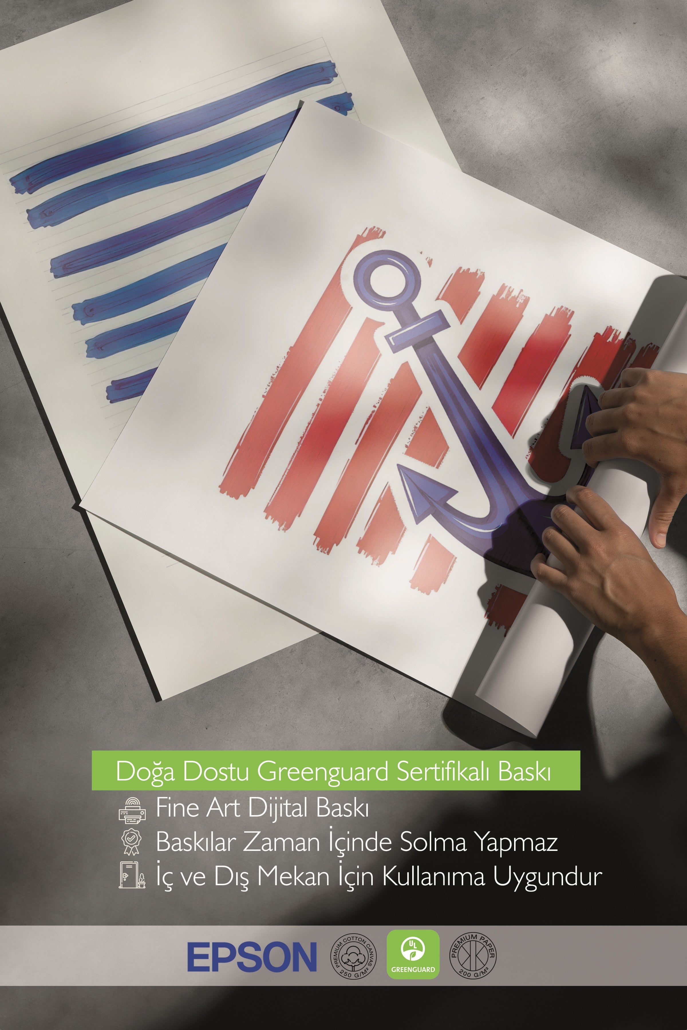 Ahşap Tablo Seti, 3 Adet Ahşap Çerçeveli Poster Blue Whale Model No:300851, Mavi Duvar Dekoru