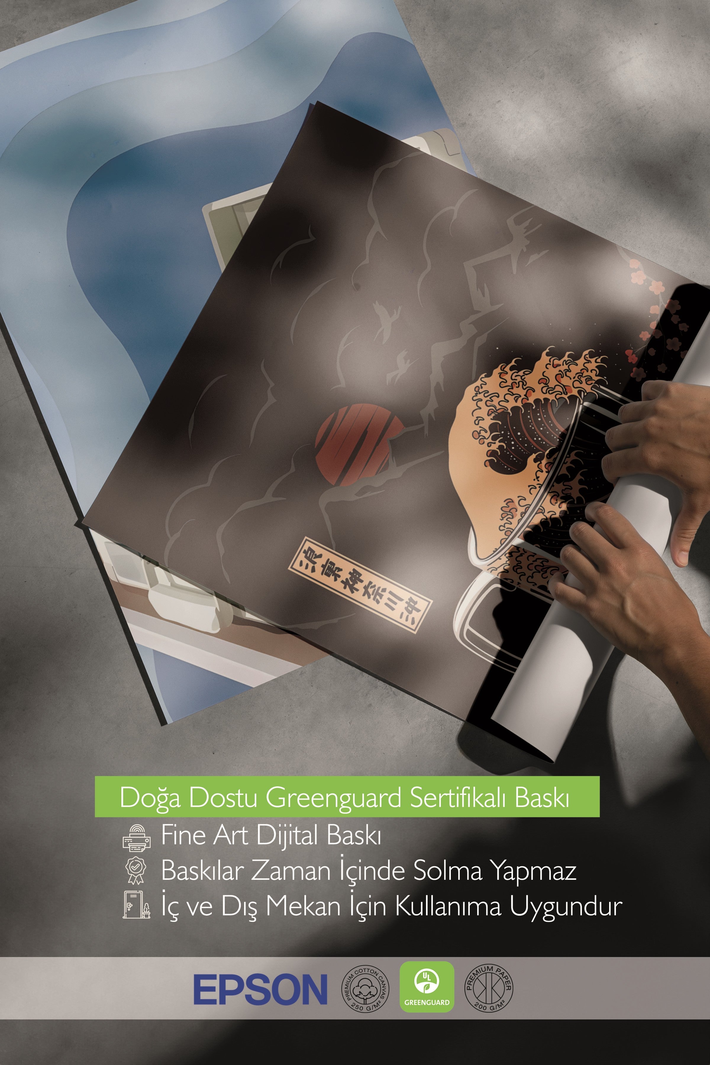Ahşap Tablo Seti, 3 Adet Ahşap Çerçeveli Poster Coffee Corner Model No:300820, Mavi ve Kahve Dekor