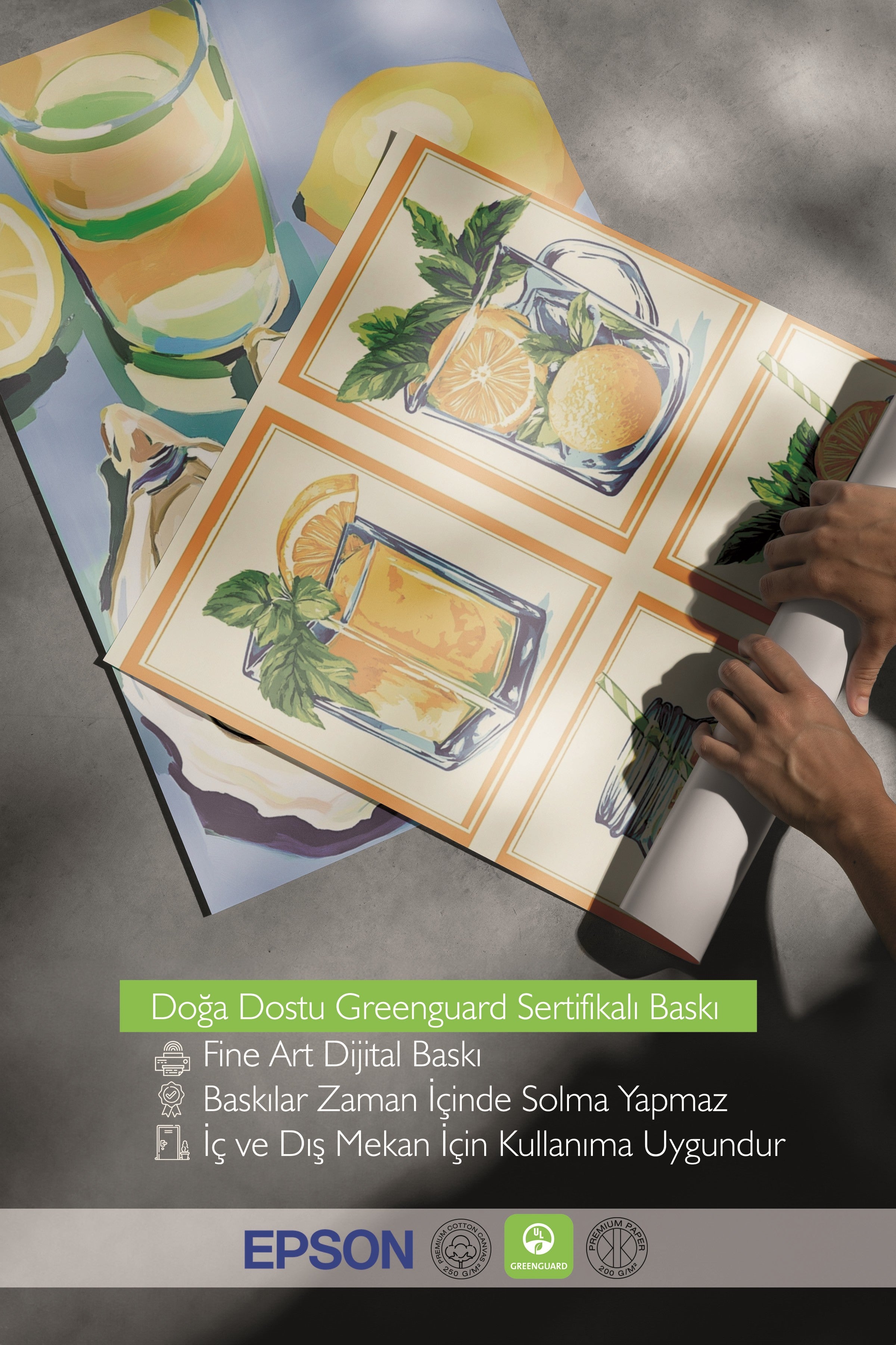 Ahşap Tablo Seti, 3 Adet Ahşap Çerçeveli Poster Mussel & Lemon Model No:300845, Sarı Duvar Dekor