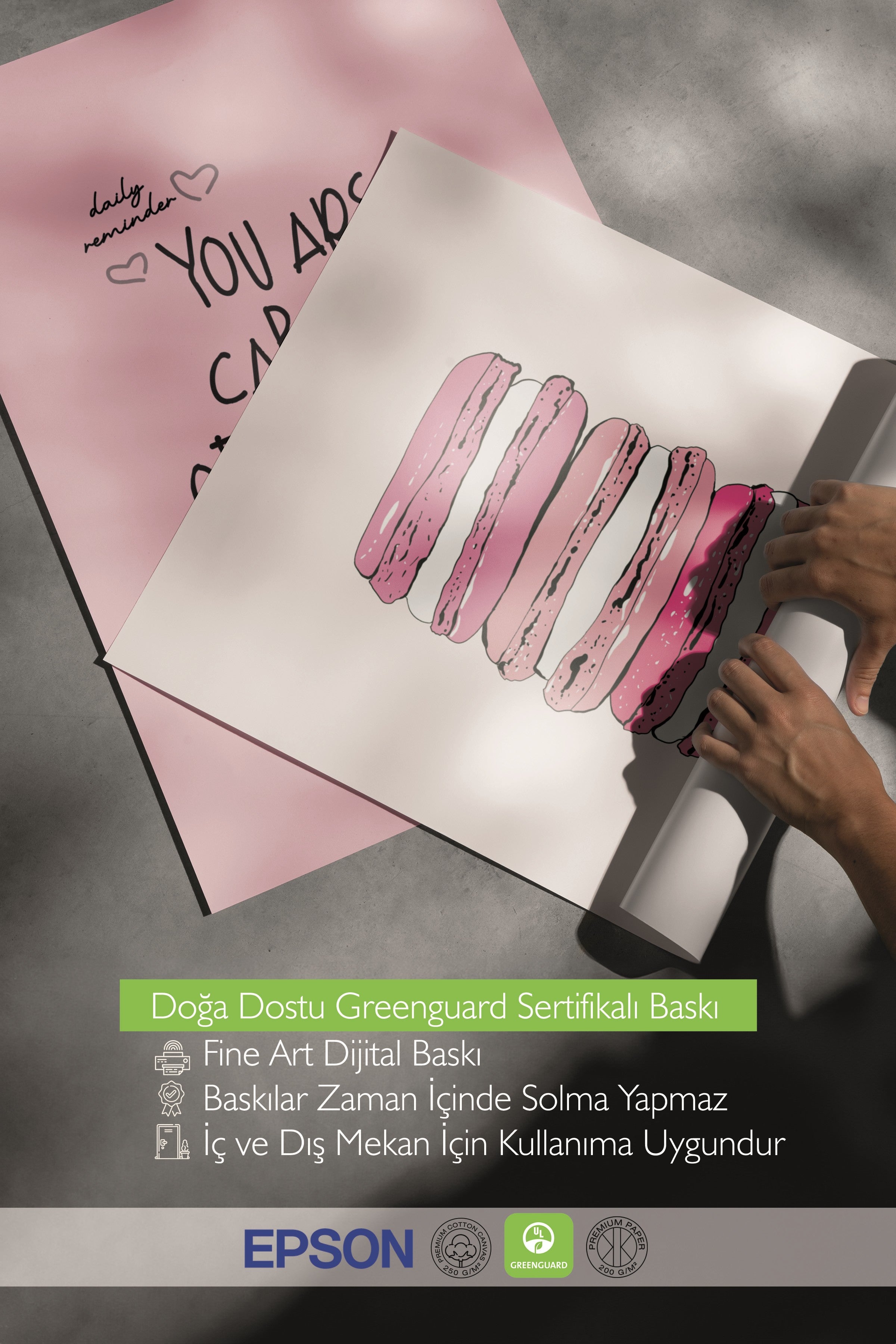 Ahşap Tablo Seti, 3 Adet Ahşap Çerçeveli Poster Pink Motivation Model No:300811, Pembe Duvar Dekoru