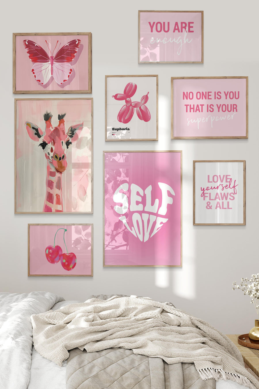 Self Love Pembe Temalı Galeri Poster Seti NO:022