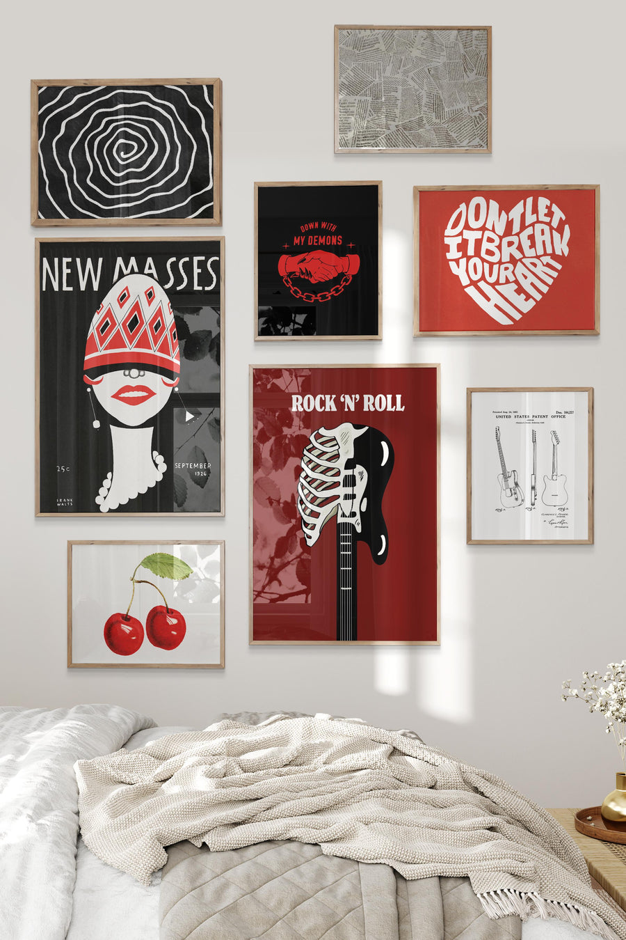 Urban Rhyhtm - Kırmızı Vintage Temalı Galeri Poster Seti NO:001