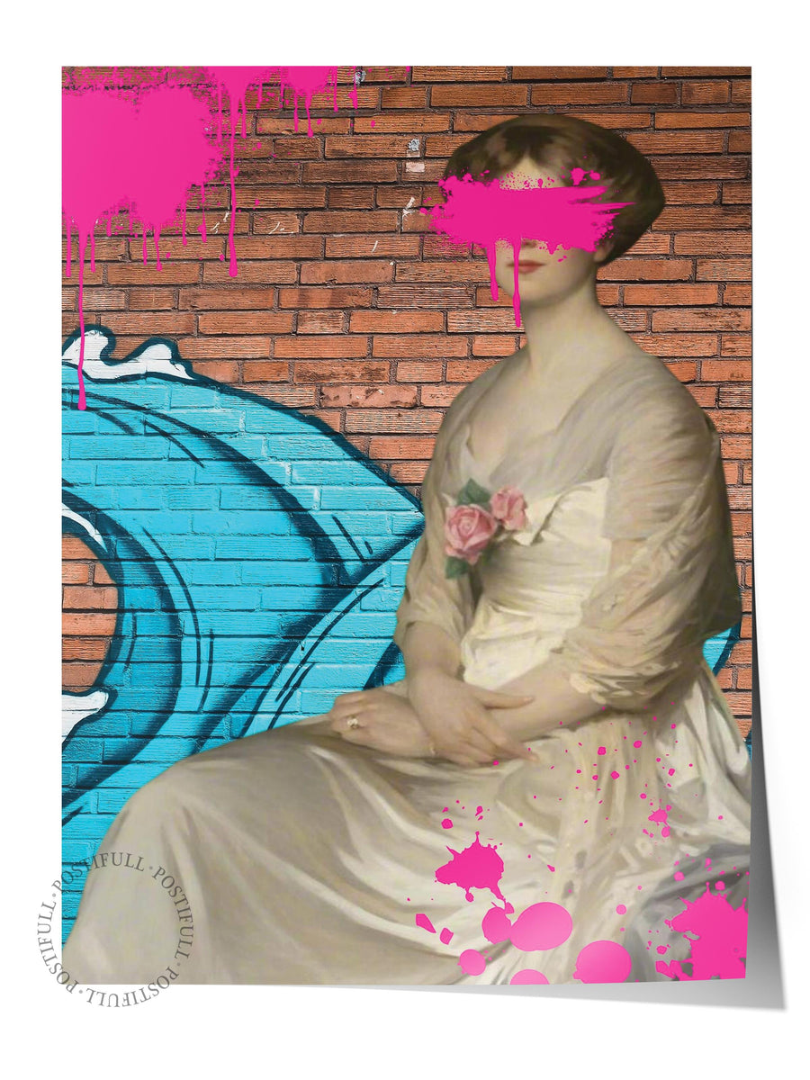 Renkli Portre ve Graffiti Alternatif Sanat Çerçevesiz Poster
