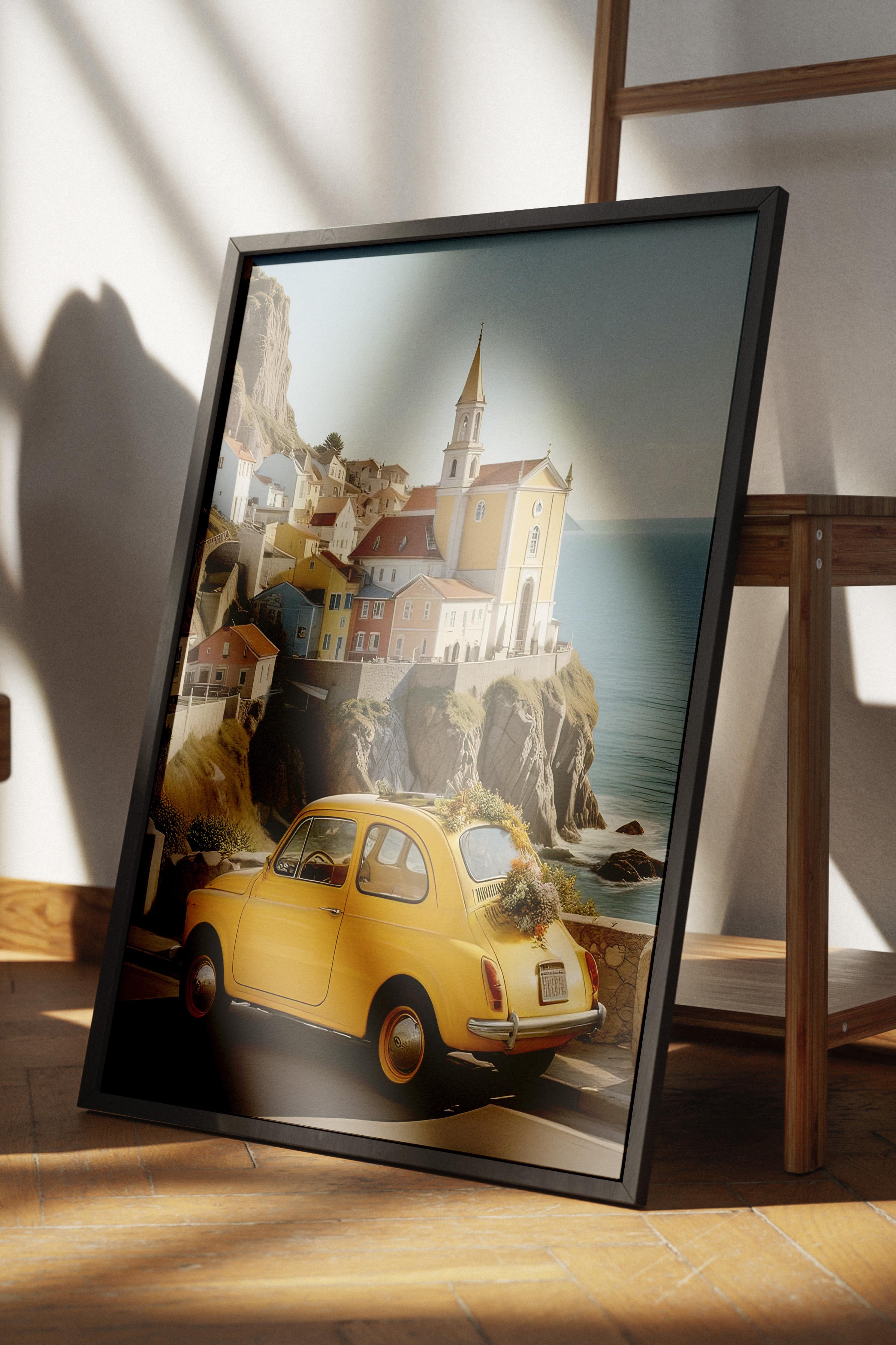 Amalfi Adventure Çerçeveli Tablo, Siyah Çerçeve ve Poster, Duvar Tablosu Comfort Serisi NO:108338