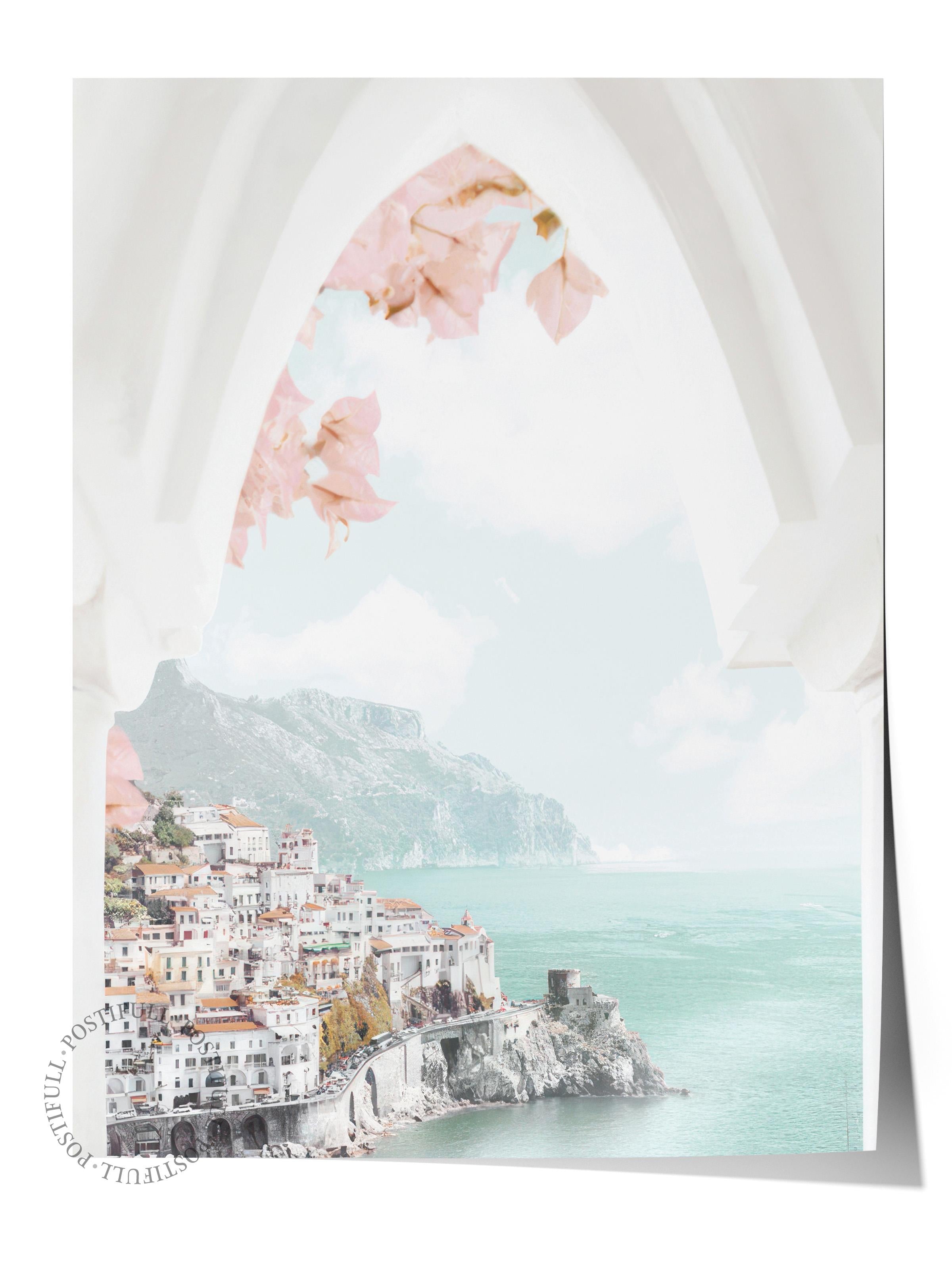 Amalfi Arch Poster, Çerçevesiz Duvar Posteri, Dikey Duvar Tablosu Comfort Serisi NO:108448