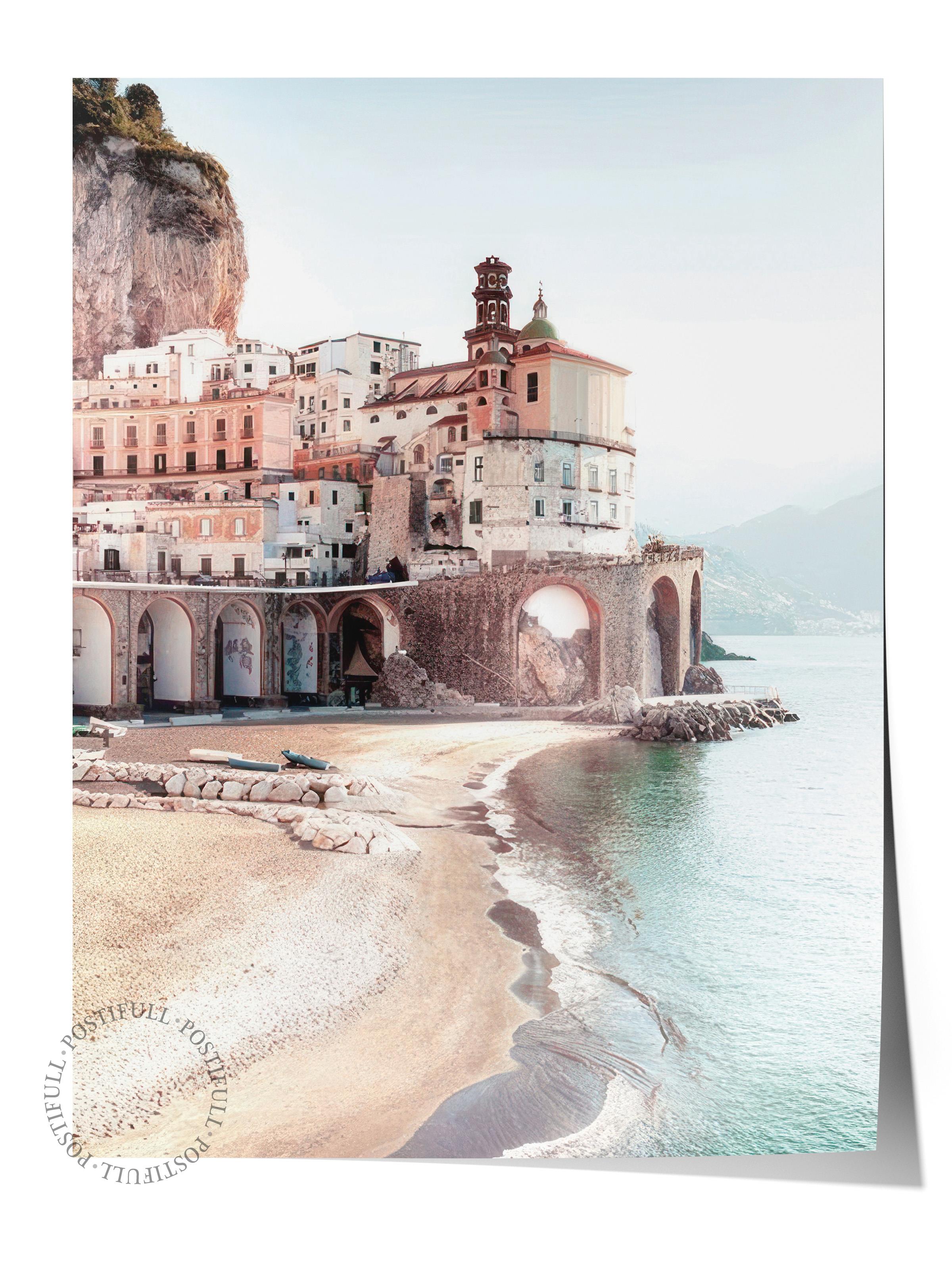 Amalfi Coast Poster, Çerçevesiz Duvar Posteri, Dikey Duvar Tablosu Comfort Serisi NO:108447