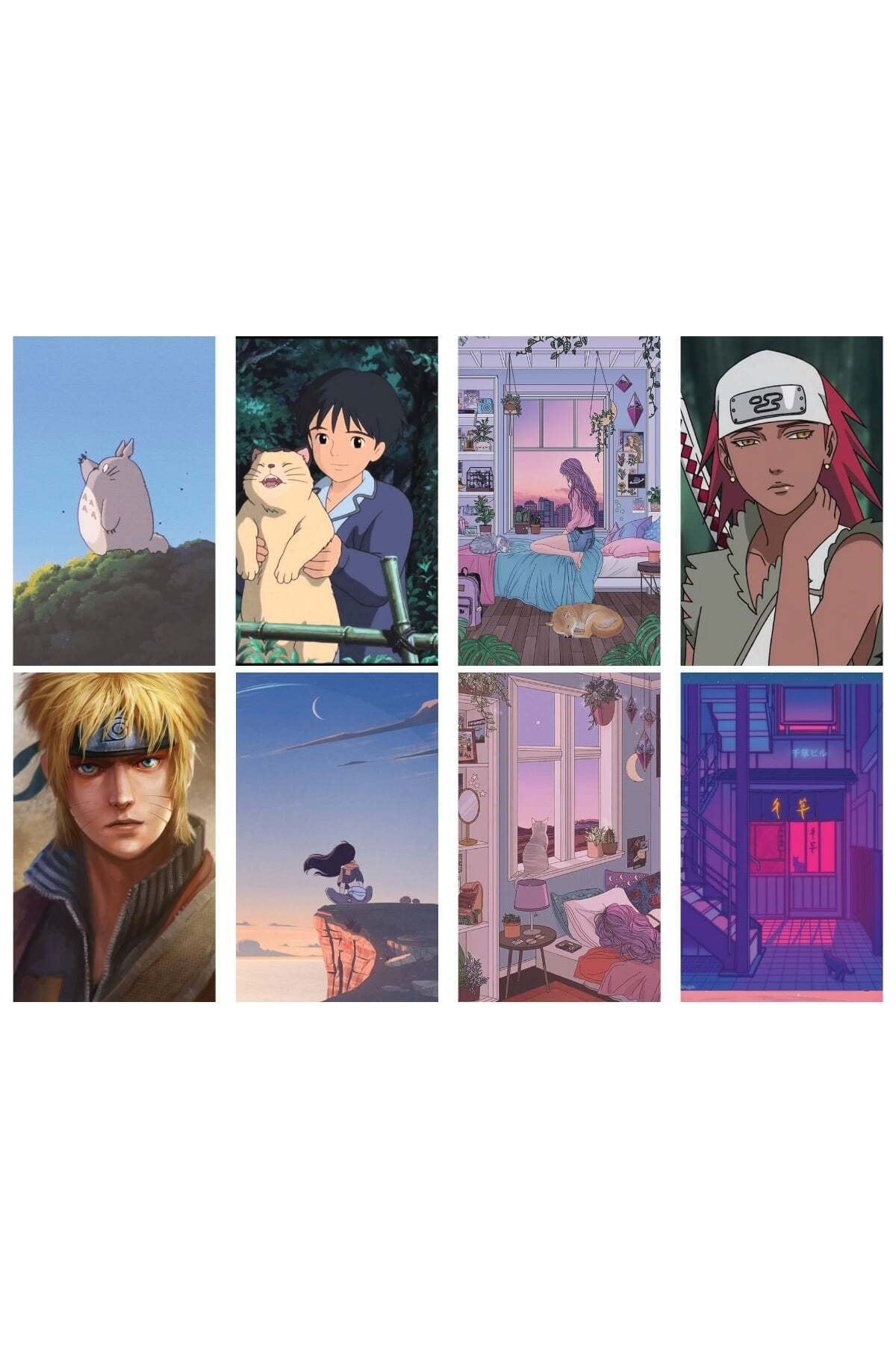 Anime Duvar Poster Seti - Arkası Yapışkanlı Manga Poster Kolaj Seti - 40 Adet - 10cm*15cm
