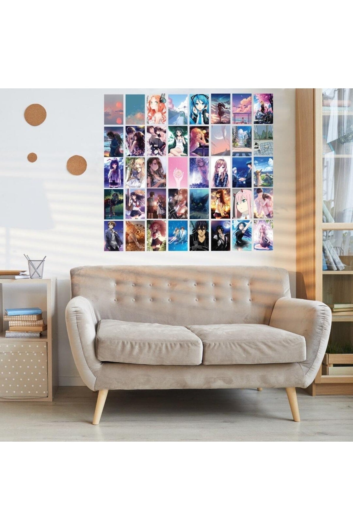 Anime Duvar Poster Seti - Arkası Yapışkanlı Manga Poster Kolaj Seti - 40 Adet - 10cm*15cm