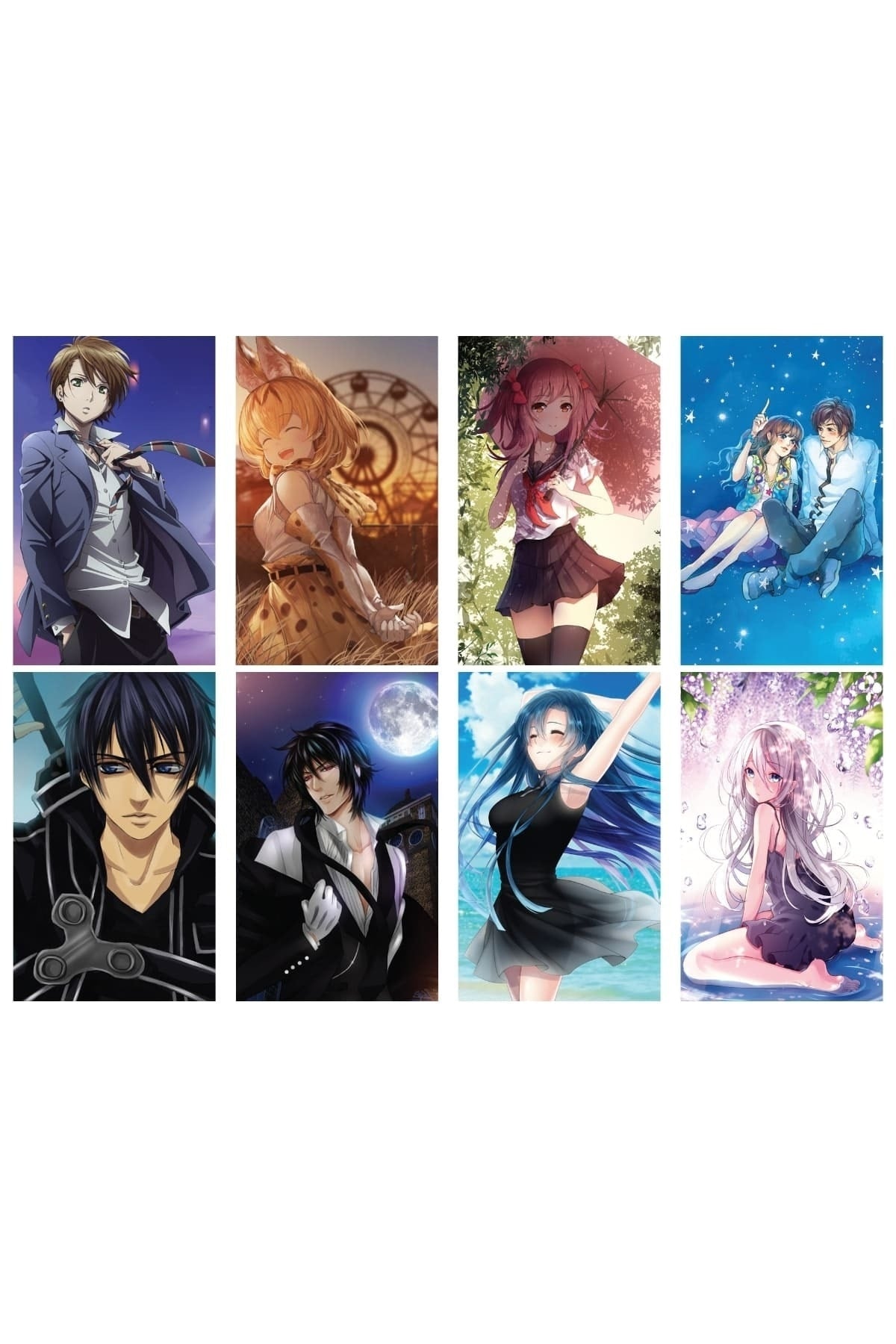 Anime Duvar Poster Seti - Arkası Yapışkanlı Manga Poster Kolaj Seti - 40 Adet - 10cm*15cm