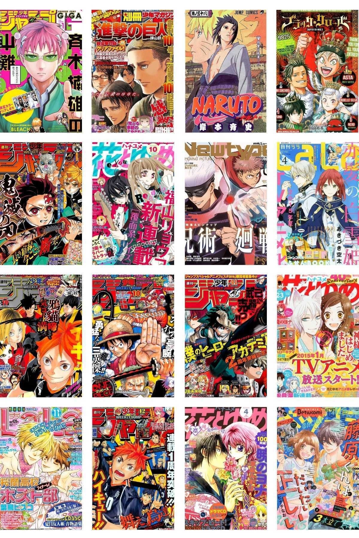 Anime Poster, 84 Adet, Anime Poster Kolaj Seti, Arkası Yapışkanlı, Anime Oda Dekoru, Kutulu Set