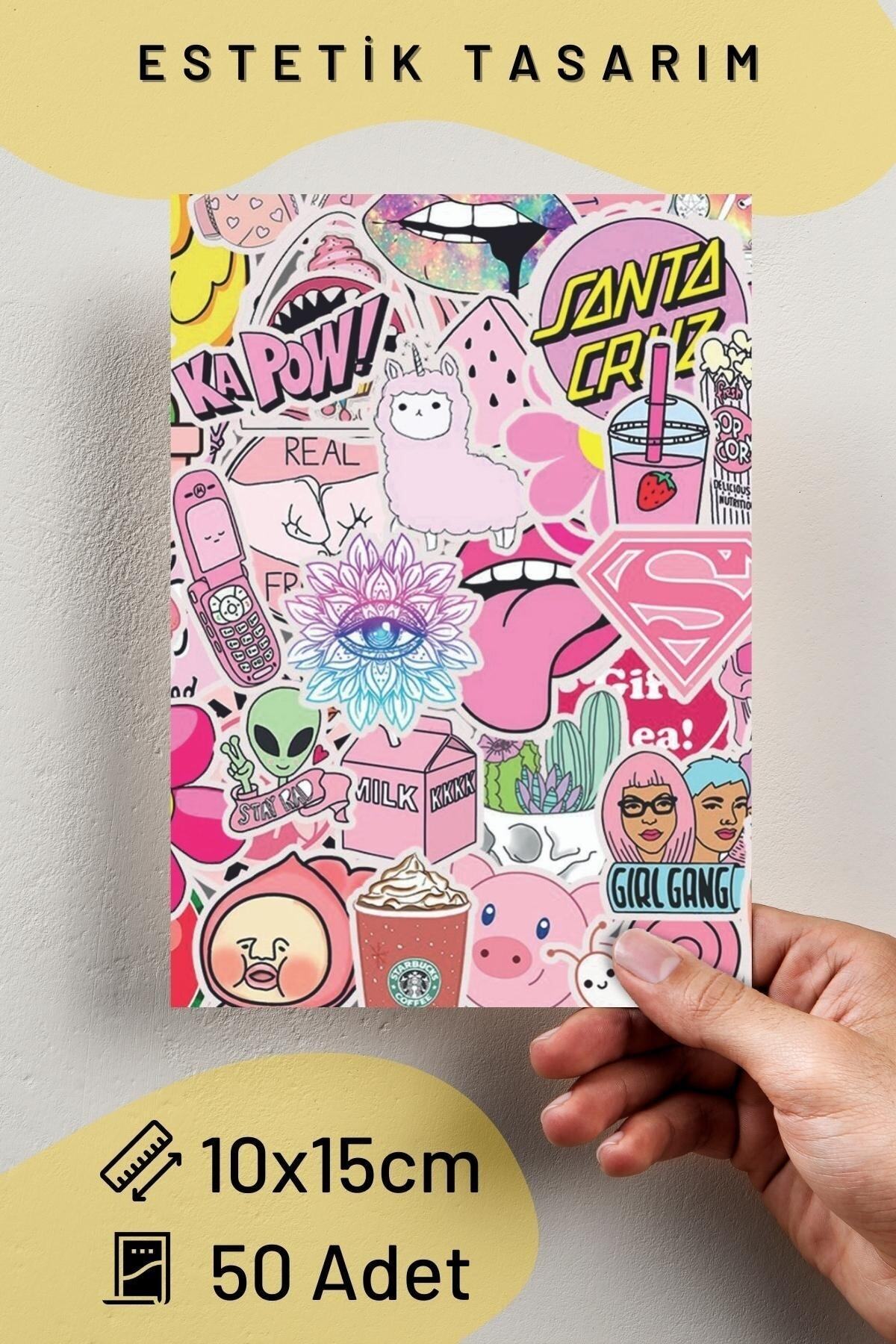 Anime Poster Seti - 50 Adet - Arkası Yapışkanlı Kawaii Poster Seti - 10cm*15cm - Kutulu Set