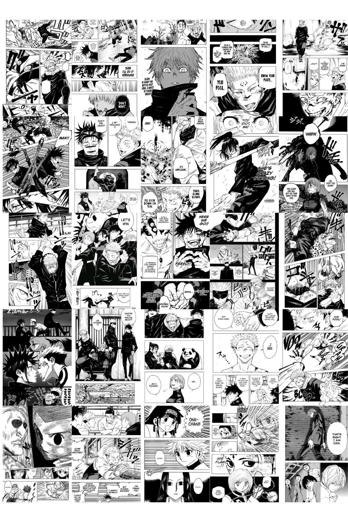 Anime Poster Seti - 2, Arkası Yapışkanlı 80 Adet Manga Poster Kolaj Seti, Anime Hediyelik