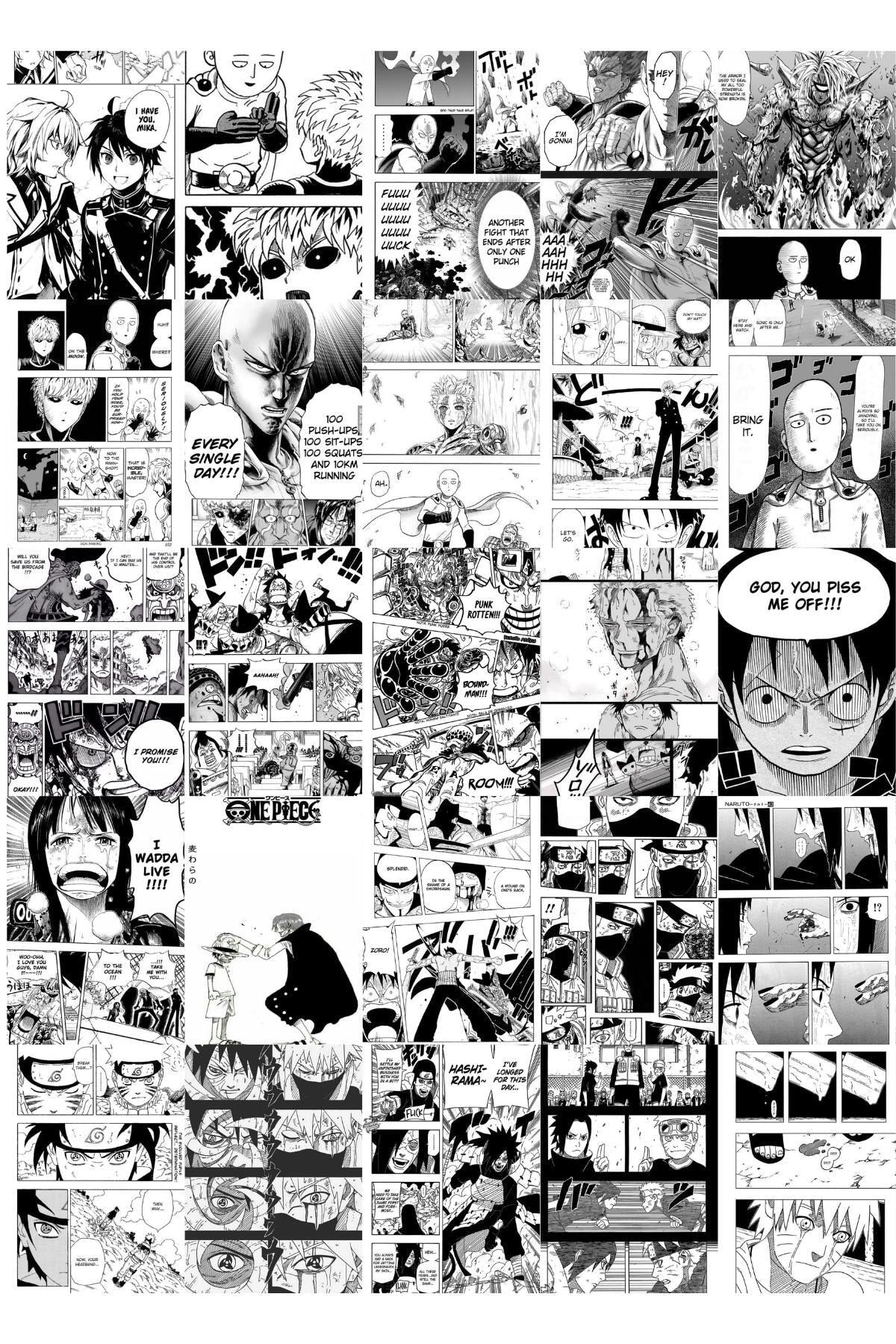 Anime Poster Seti - 1, Arkası Yapışkanlı 80 Adet Manga Poster Kolaj Seti, Anime Hediyelik