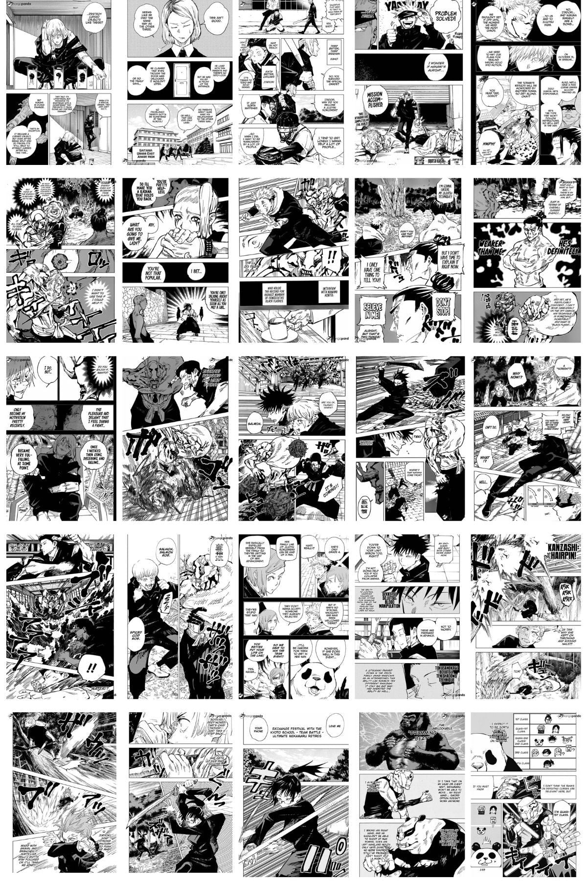 Anime Poster Seti, Arkası Yapışkanlı Jujutsu Kaisen Poster Kolaj Seti, Manga Kolaj Seti, 100 Adet