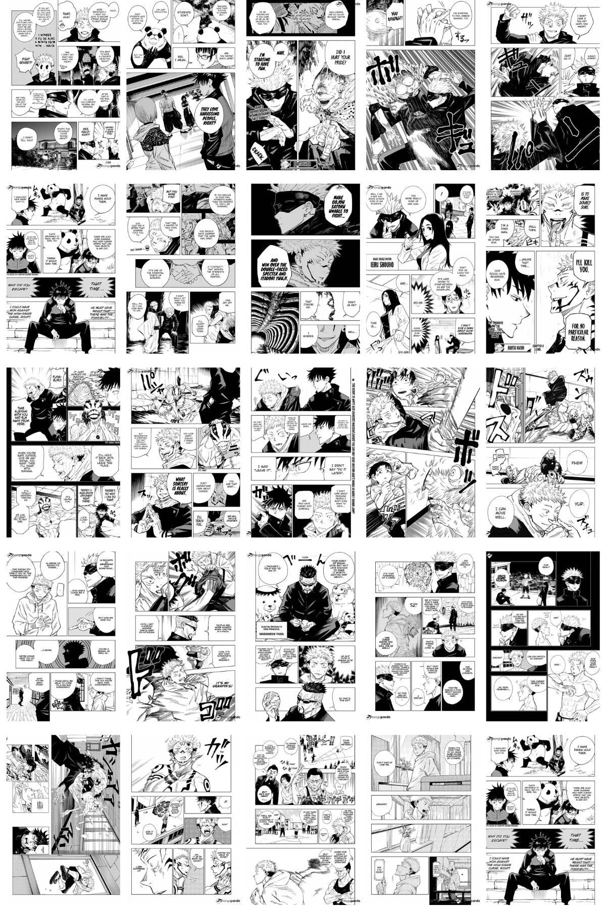 Anime Poster Seti, Arkası Yapışkanlı Jujutsu Kaisen Poster Kolaj Seti, Manga Kolaj Seti, 100 Adet
