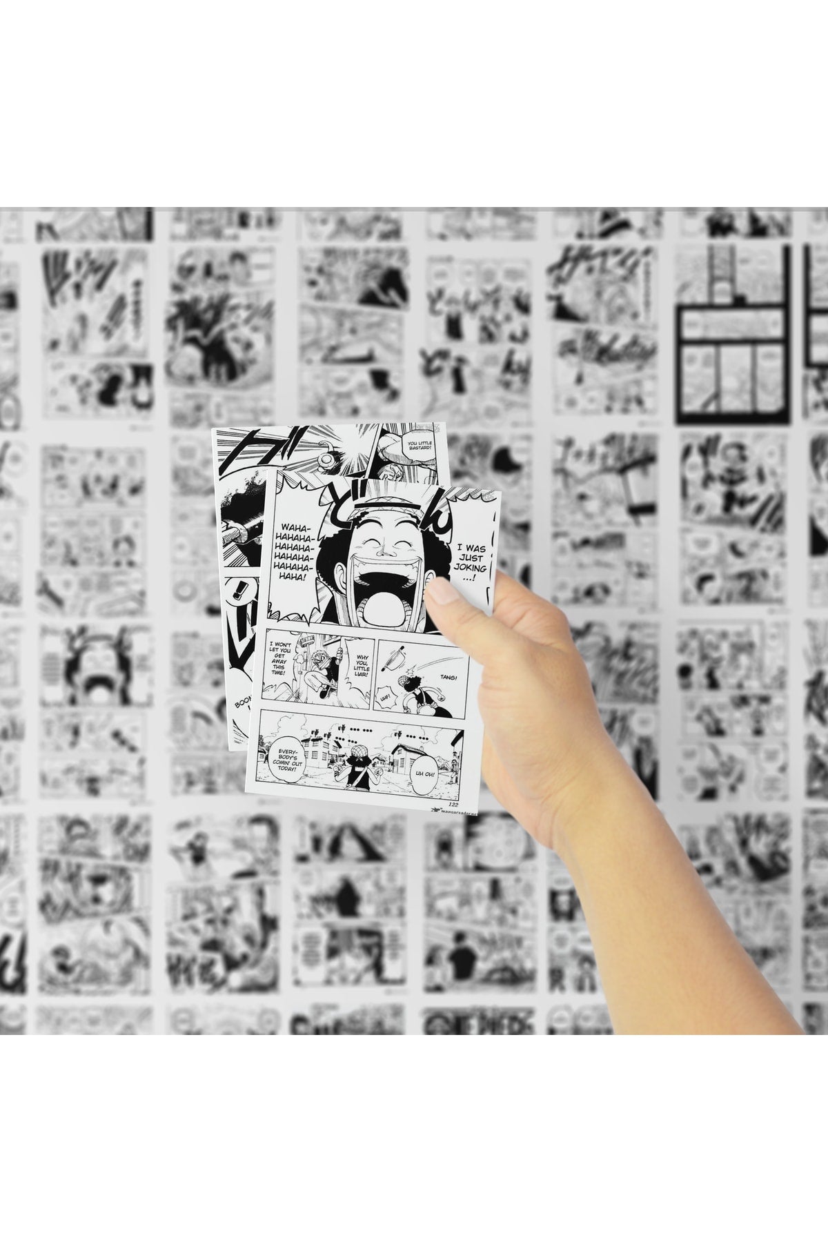 Anime Poster Seti, Arkası Yapışkanlı One Piece Poster, Manga Poster Kolaj Seti 60 Adet, Anime Poster