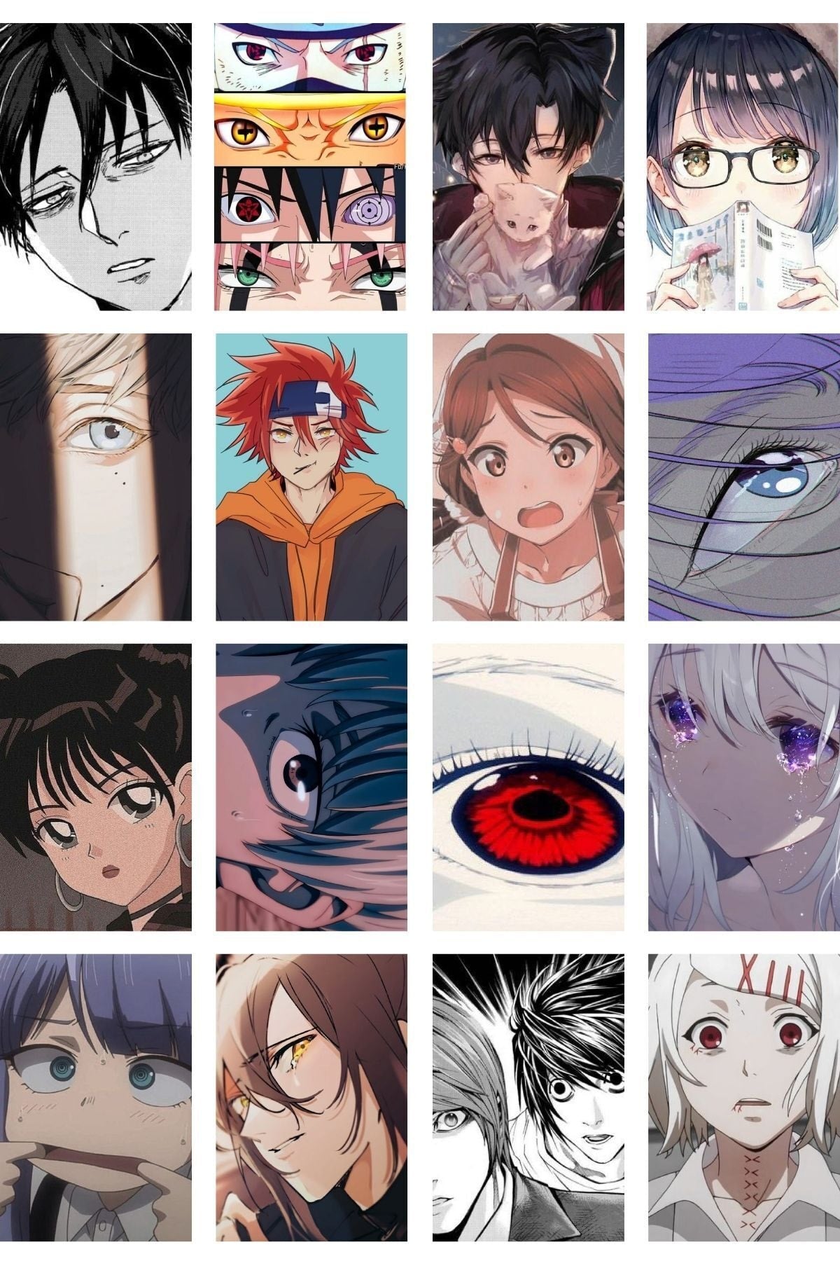 Anime Poster Seti - Manga Kolaj Seti - 84 Adet - Arkası Yapışkanlı Poster, 10cm*15cm- Kutulu Set