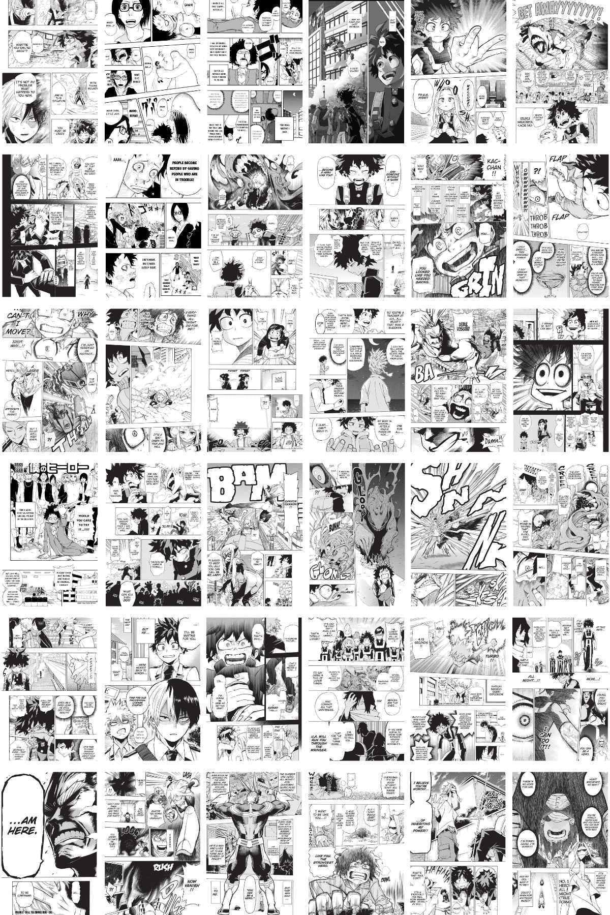 Anime Poster Seti - "my Hero Academia" Manga Kolaj Seti - 144 Adet Arkası Yapışkanlı 10cm*15cm