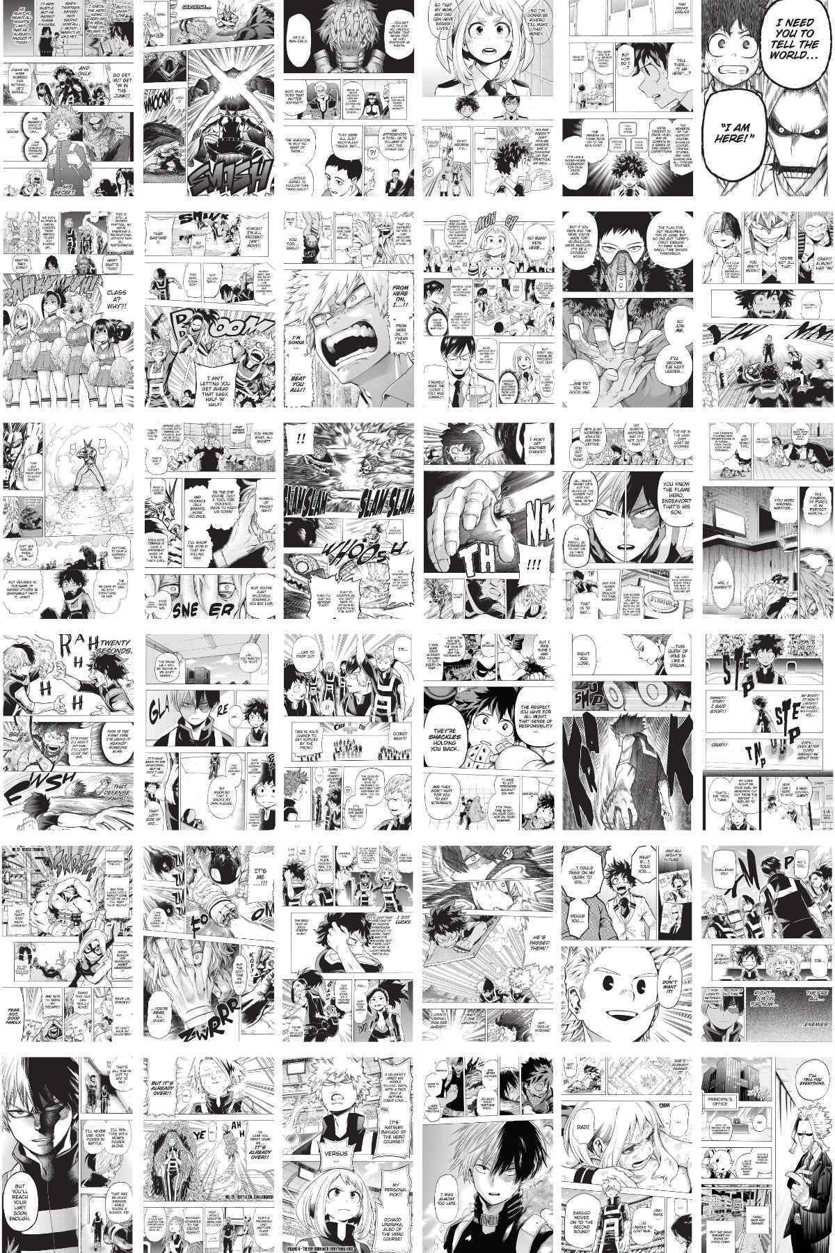 Anime Poster Seti - "my Hero Academia" Manga Kolaj Seti - 144 Adet Arkası Yapışkanlı 10cm*15cm
